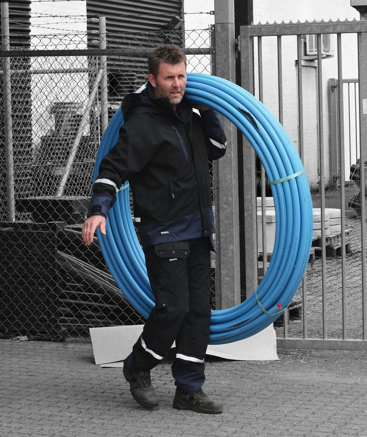 Lyngs&oslash;e shell jacket full stretch, Black/Navy Blue