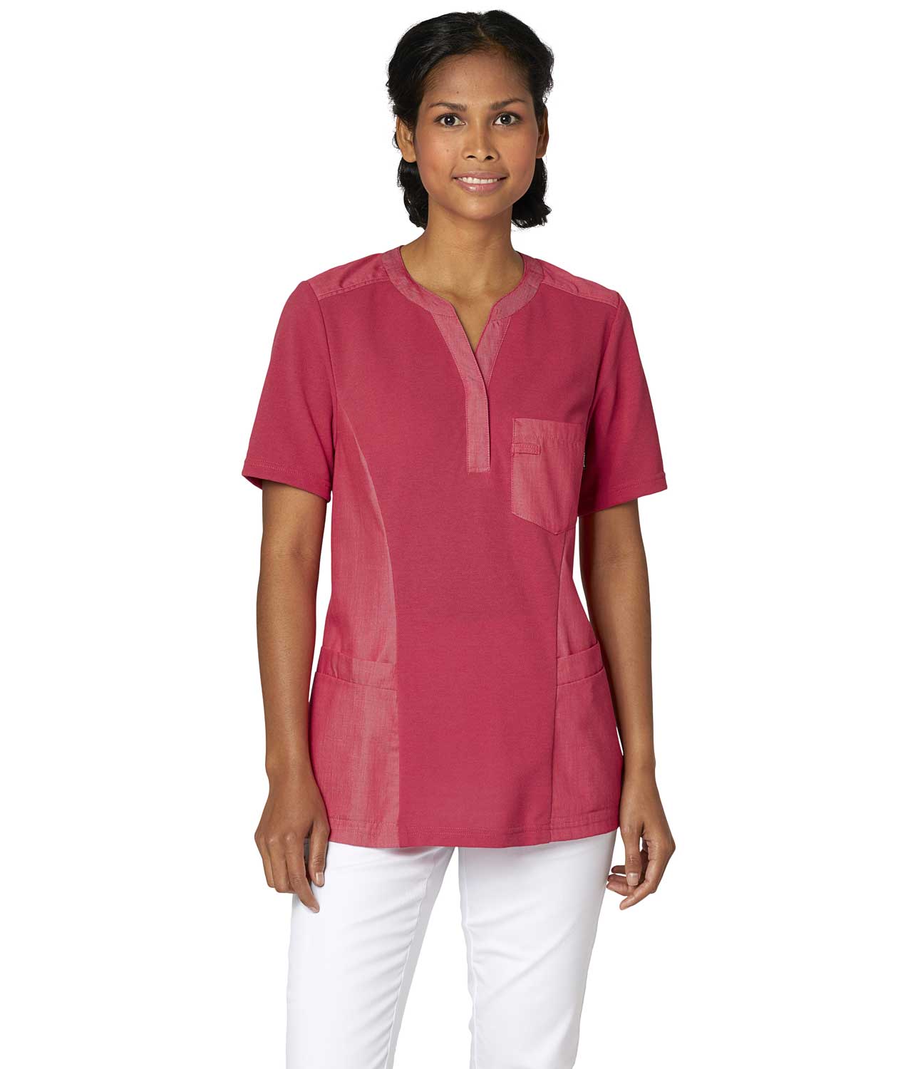 Kentaur Pique Damen Kasack, Himbeerrot Melange, large image number 1