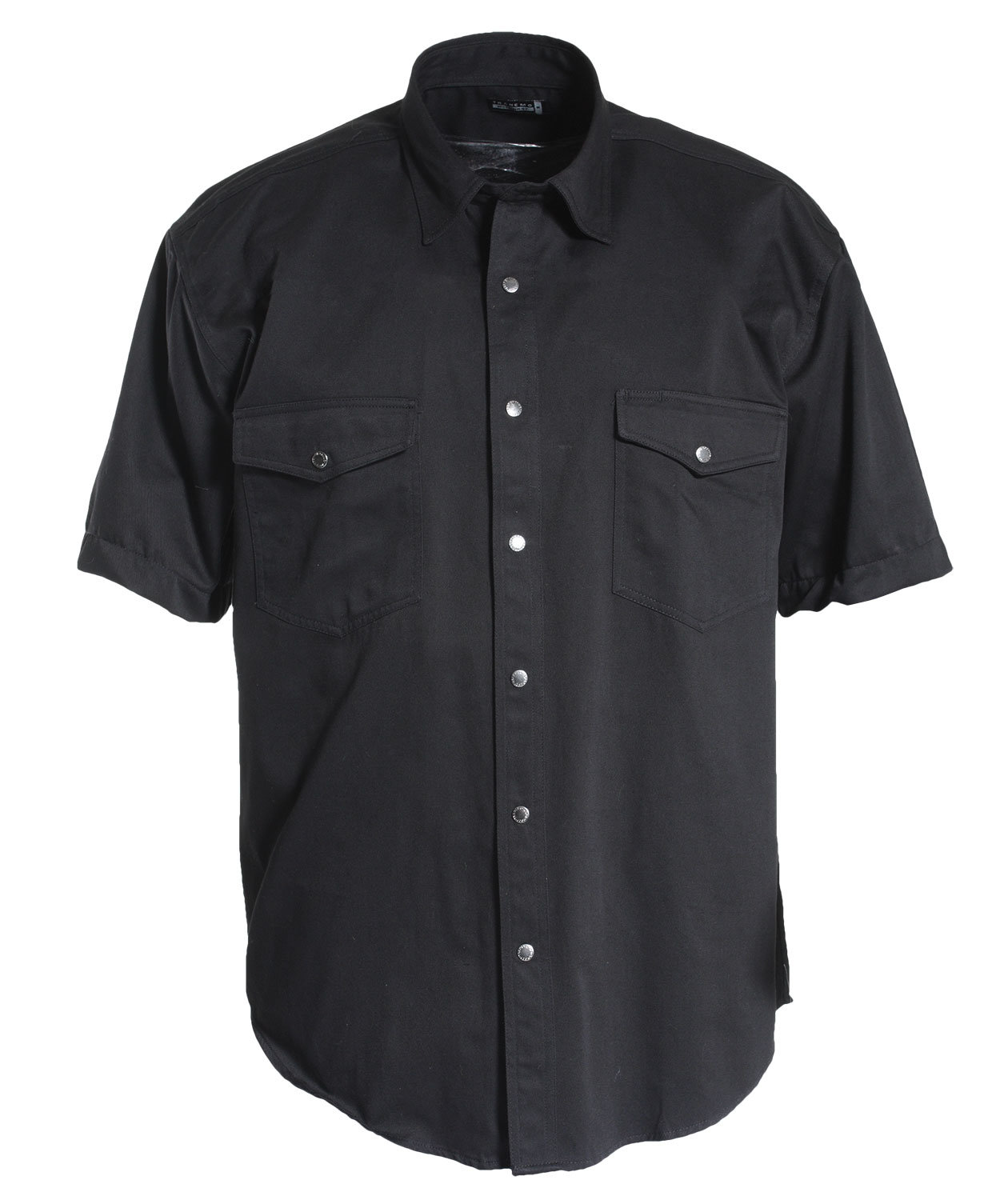 Tranemo kurz&auml;rmlige Arbeitshemd, Schwarz