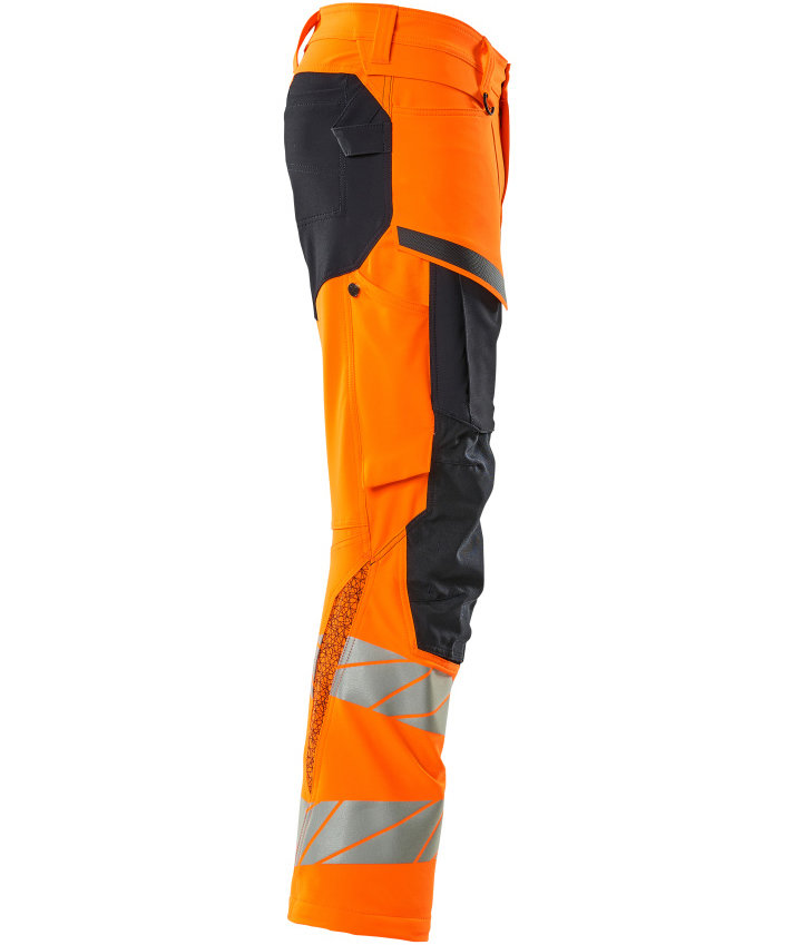 Mascot Accelerate Safe arbeidsbukse full stretch, Hi-vis Orange/M&oslash;rk Marine, large image number 3