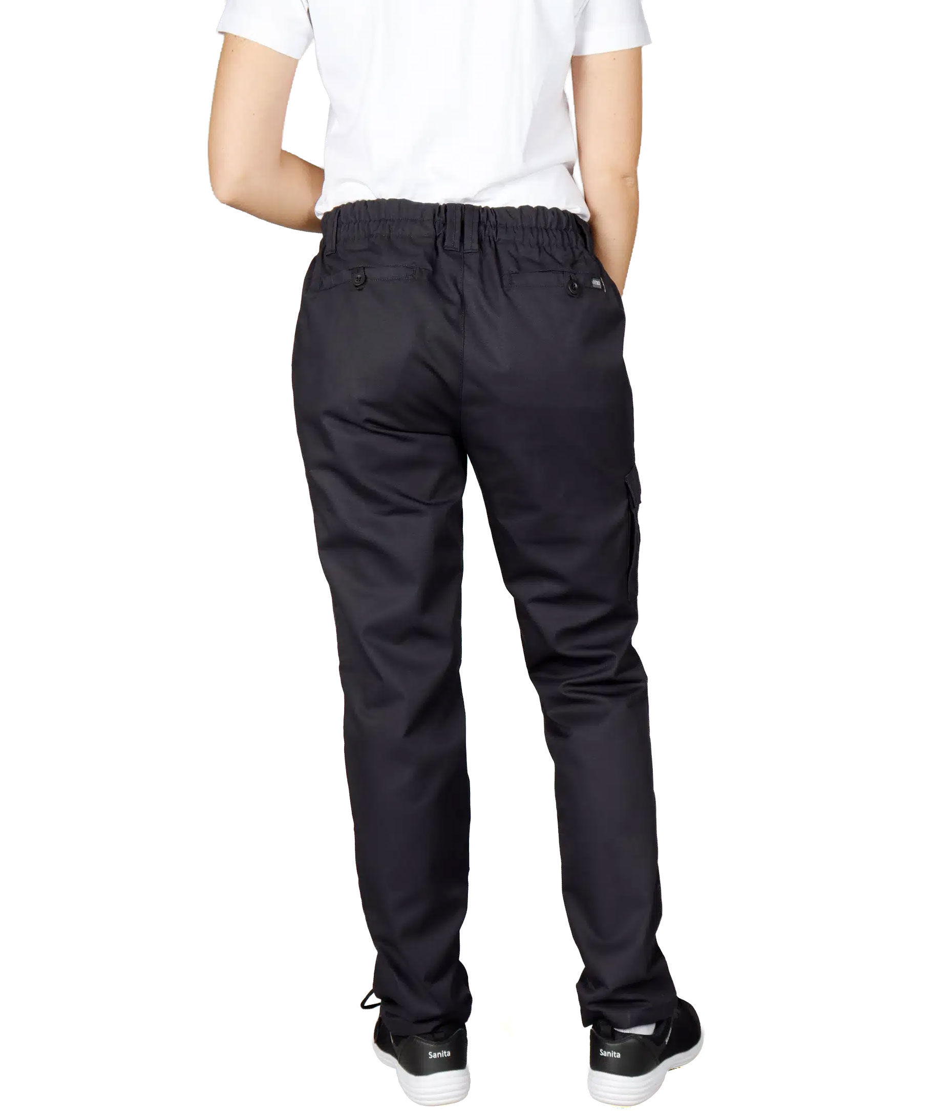 Nybo Workwear Perfect Fit pull-on chinos benl&aelig;ngde 82 cm, Sort, large image number 2