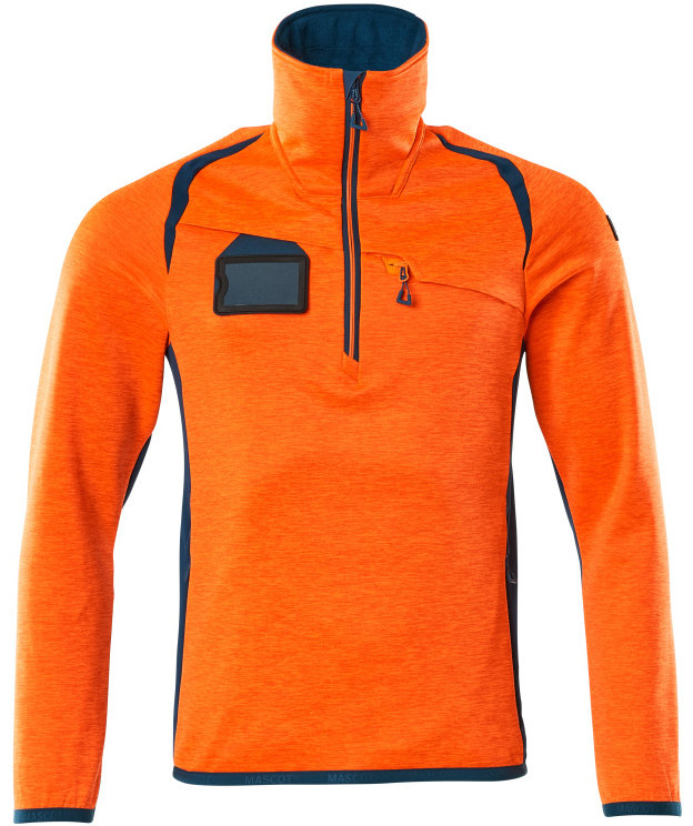 Mascot Accelerate Safe fleece sweater, Hi-Vis Orange/Dark Petroleum, Hi-Vis Orange/Dark Petroleum, swatch