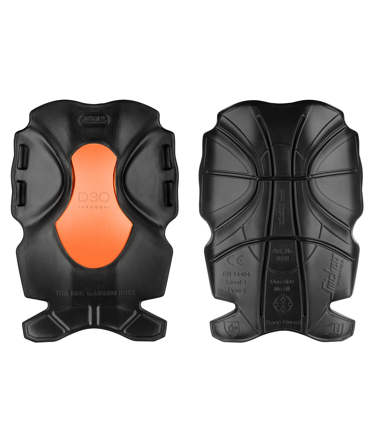 Snickers XTR D30&copy; kn&auml;skydd, Svart/Orange