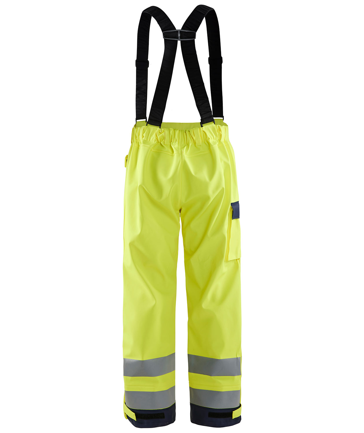 Bl&aring;kl&auml;der regnbukser Level 2, Hi-vis Gul/marinebl&aring;, large image number 1