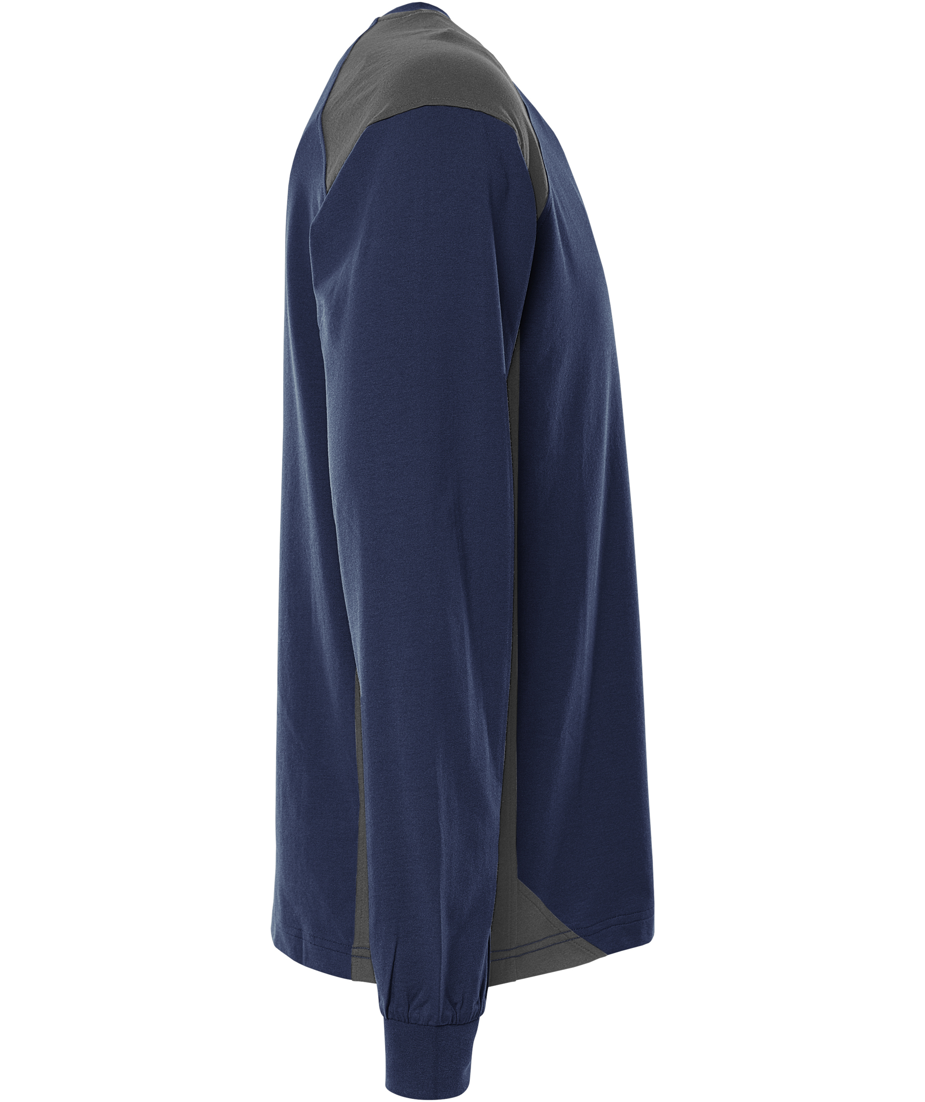 Fristads Heavy langermet T-skjorte 7071 GTM, Marine/Gr&aring;, large image number 2