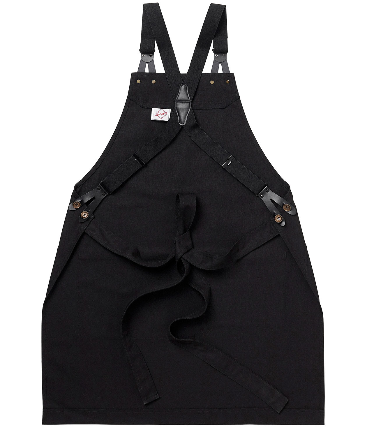 Segers 4078 bib apron with pocket, Black, Black, large image number 2