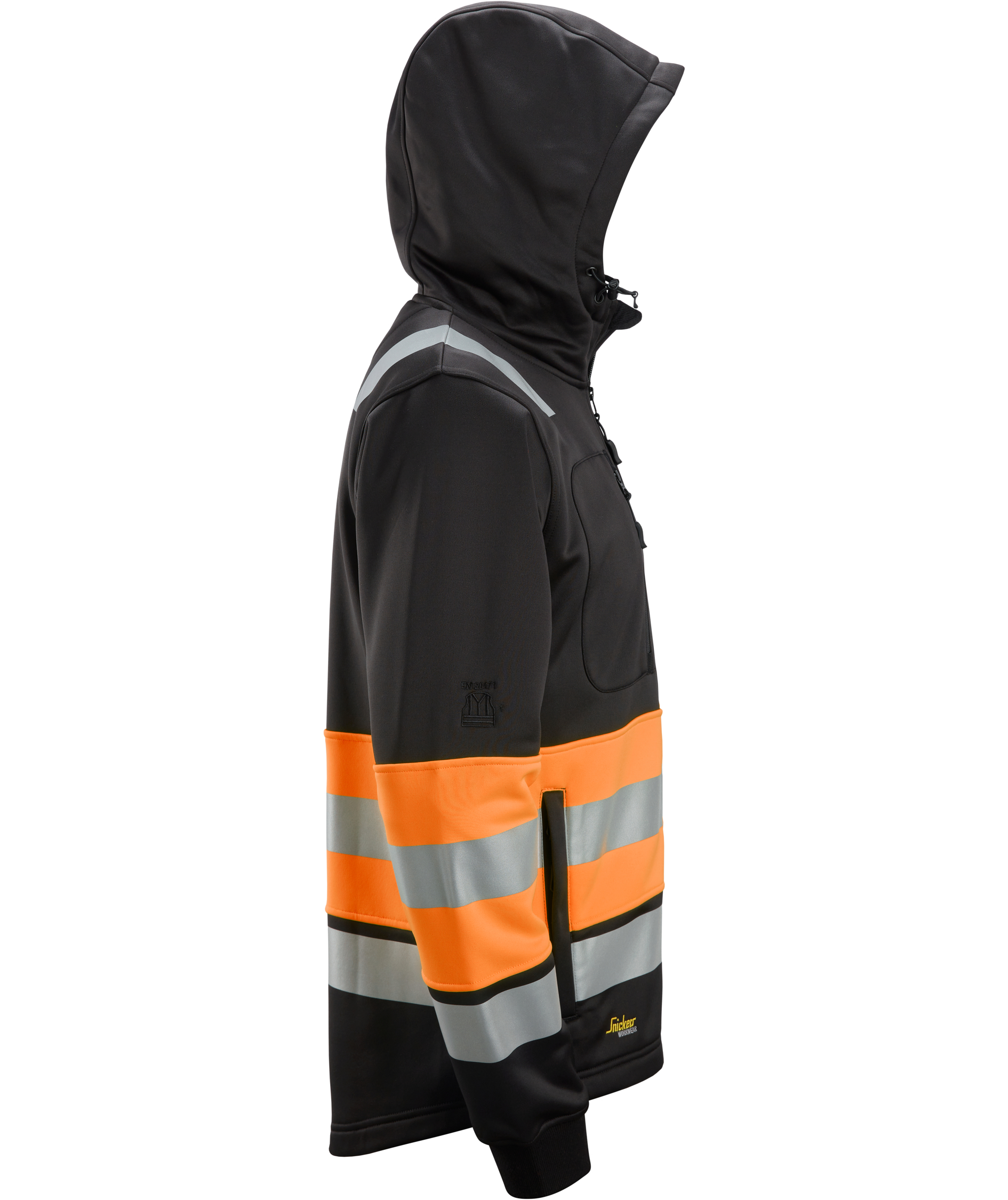 Snickers Hoodie 8038, Schwarz/Hi-vis Orange, large image number 2