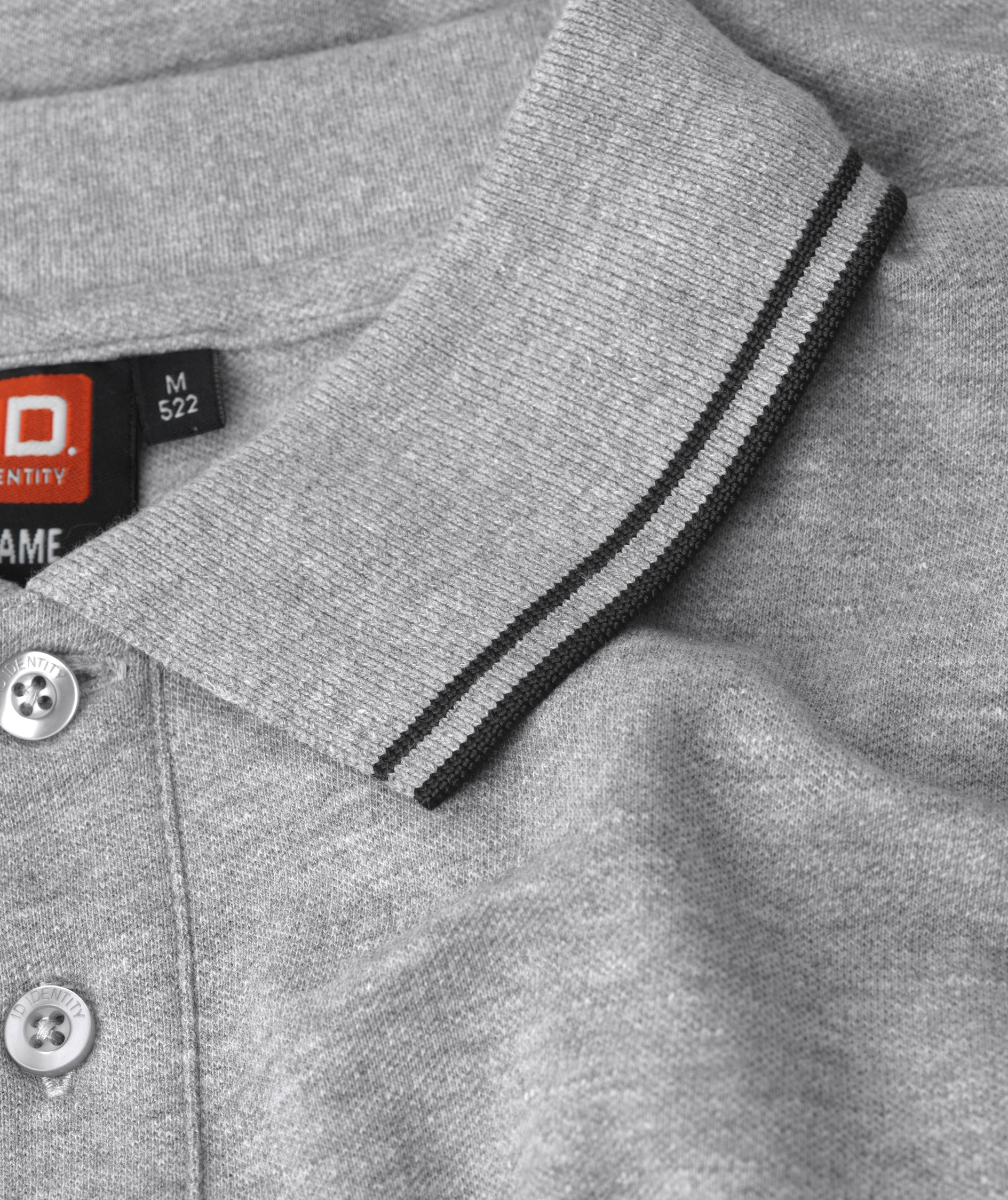 ID Stretch Poloshirt mit Kontrastfarben, Grau Melange, large image number 3