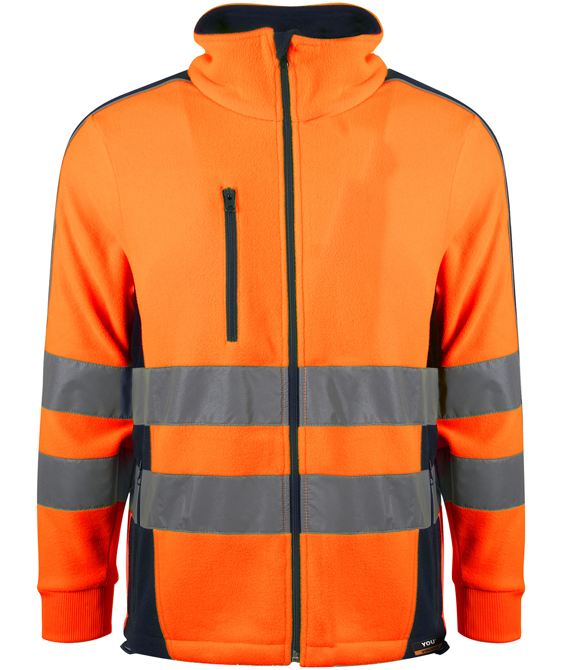 YOU Pite&aring; unisex refleks fleecejakke, Hi-vis Orange