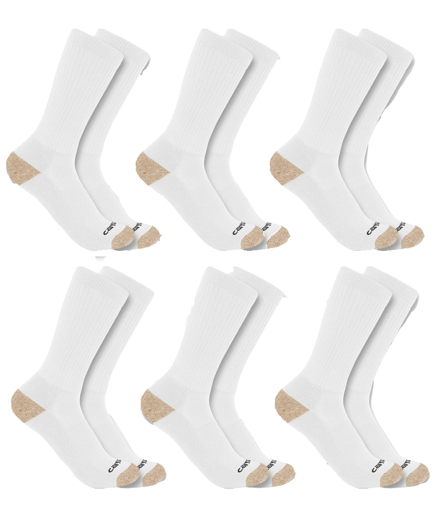 Carhartt 6-pak str&oslash;mper, White 