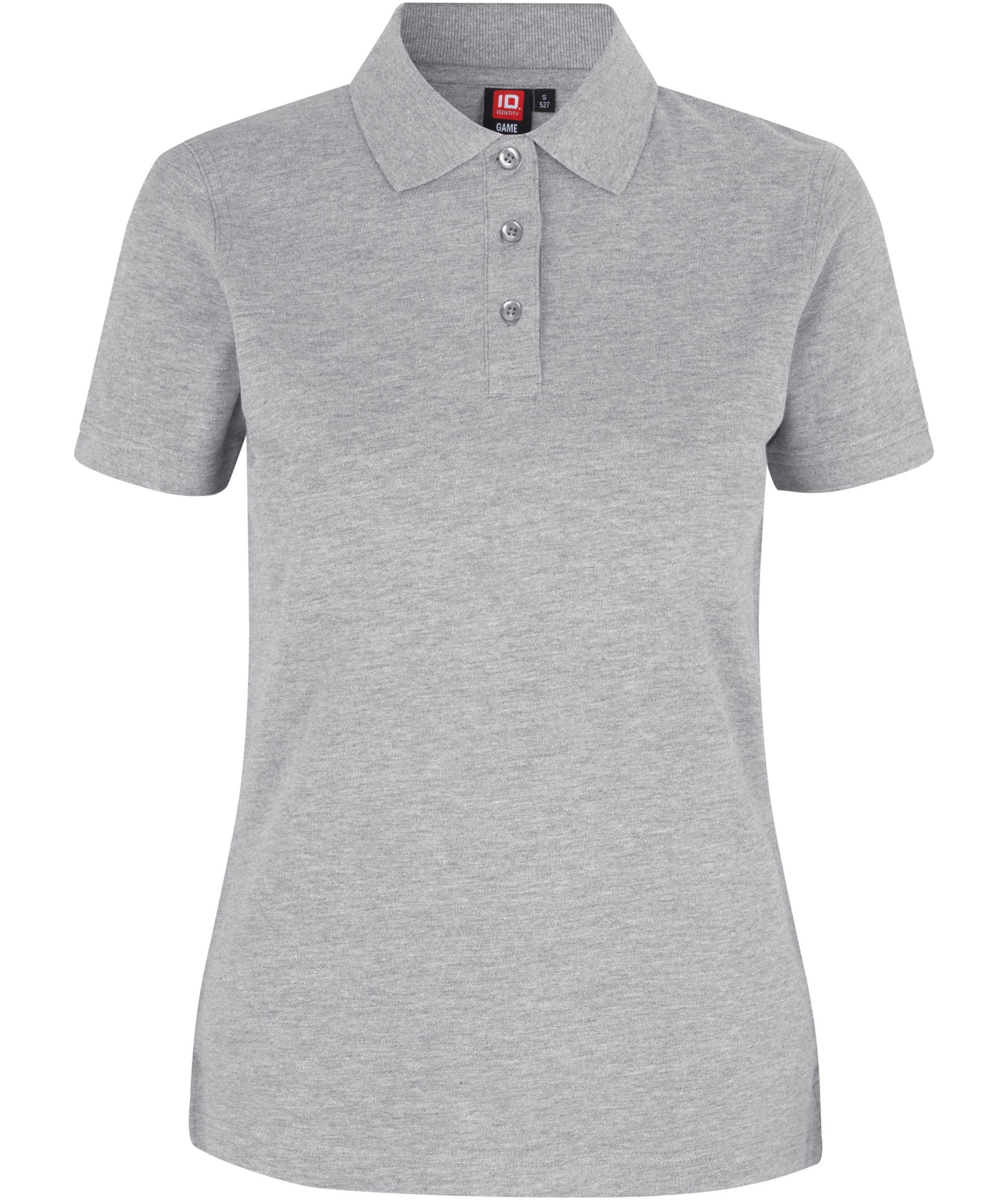 ID dame Pique Polo T-shirt med stretch, Gr&aring;&nbsp;Melange, Gr&aring;&nbsp;Melange, swatch