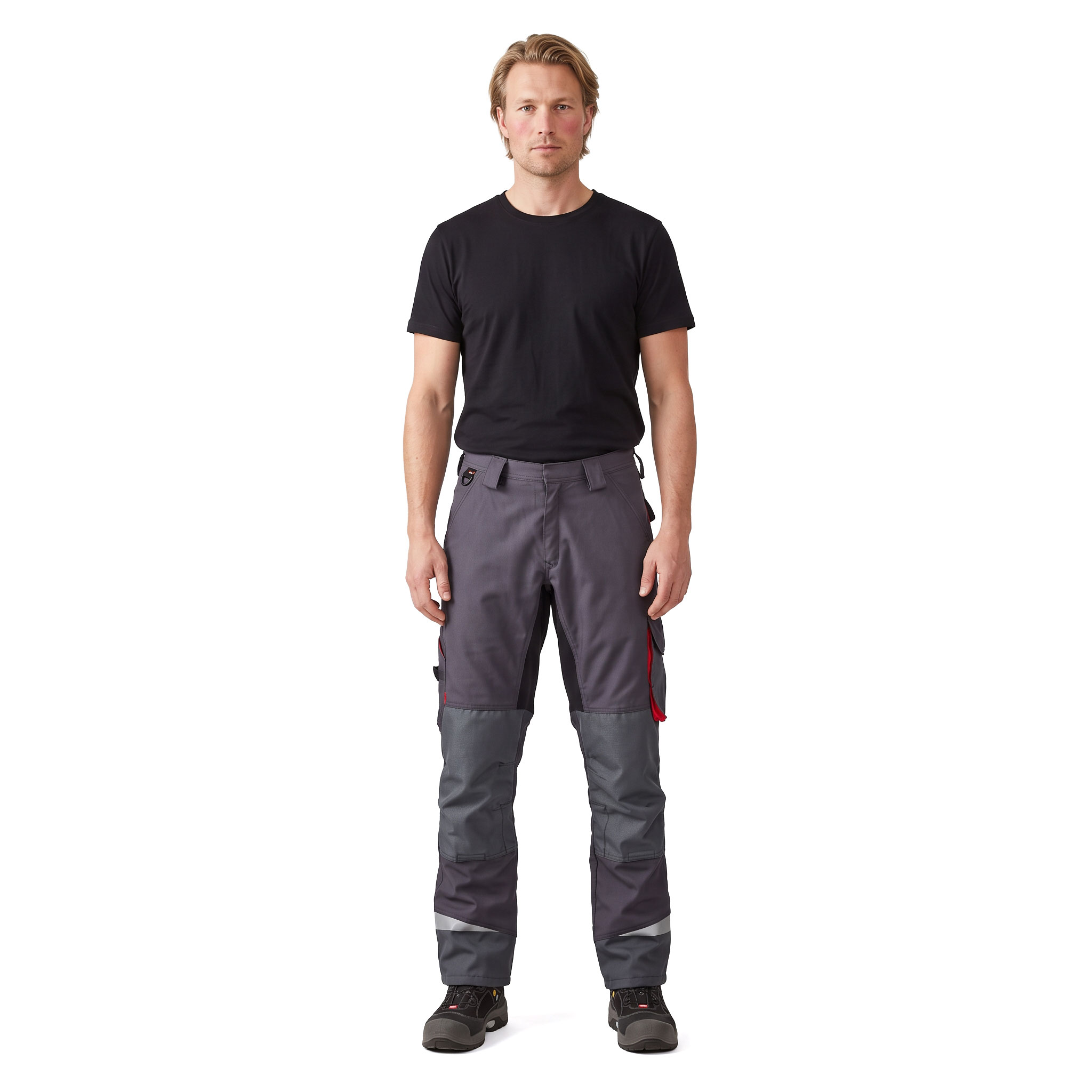 J.A.K. work trousers 1601, Grey/Red, large image number 2