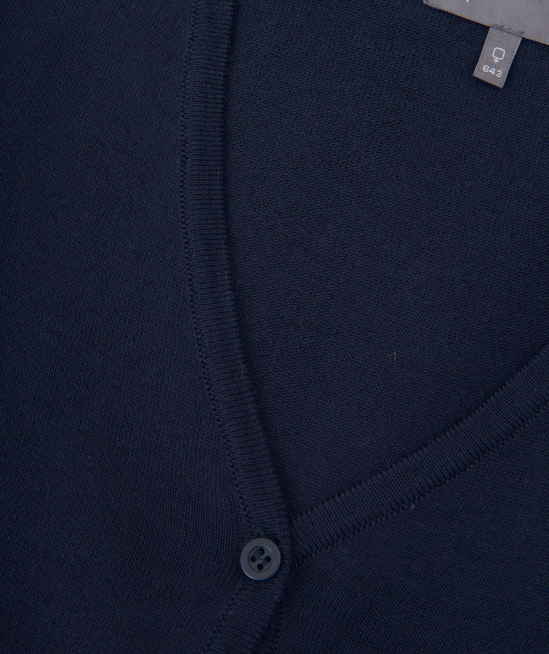 ID women's knitted cardigan with merino wool, Marine Blue, large image number 5