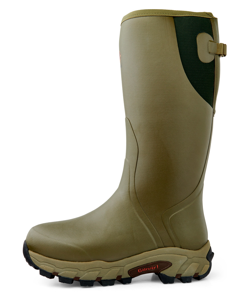 Gateway1 Pro Shooter 18" 7mm side-zip gummist&ouml;vlar, Olive