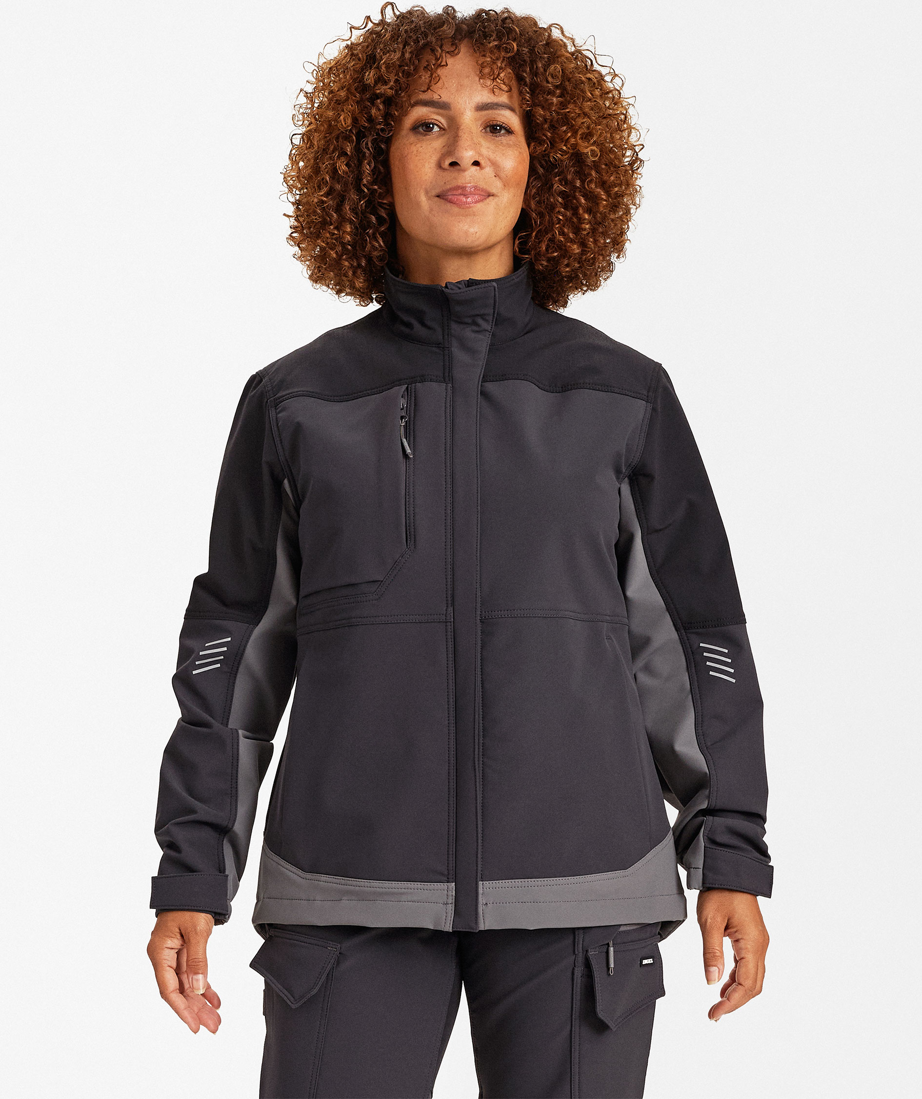 Engel Entire arbetsjacka full stretch dam, Anthracite Grey/Black, Anthracite Grey/Black, large image number 2