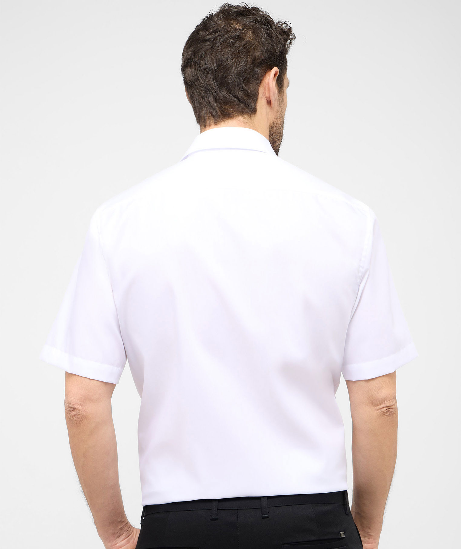 Eterna Uni Comfort fit kort&auml;rmad Poplin skjorta, White, large image number 2