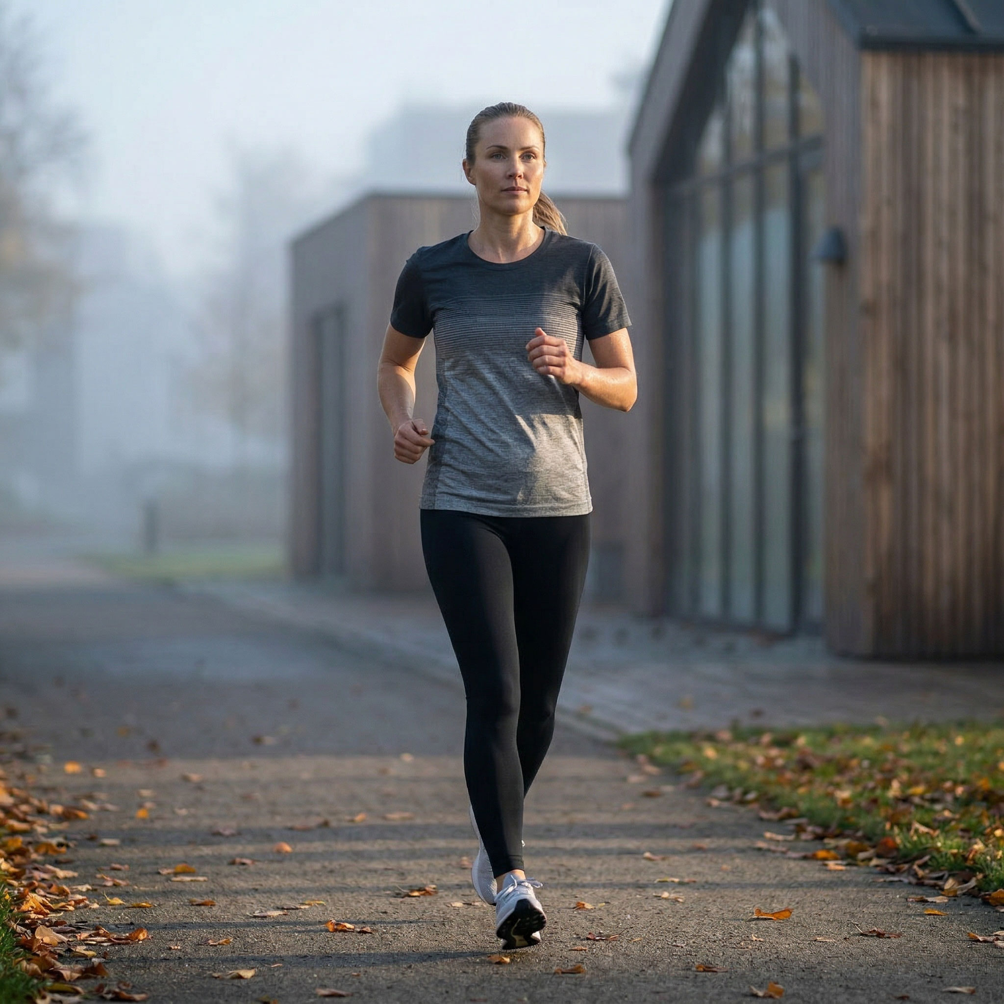 GEYSER seamless stribet dame T-shirt, Anthracite melange