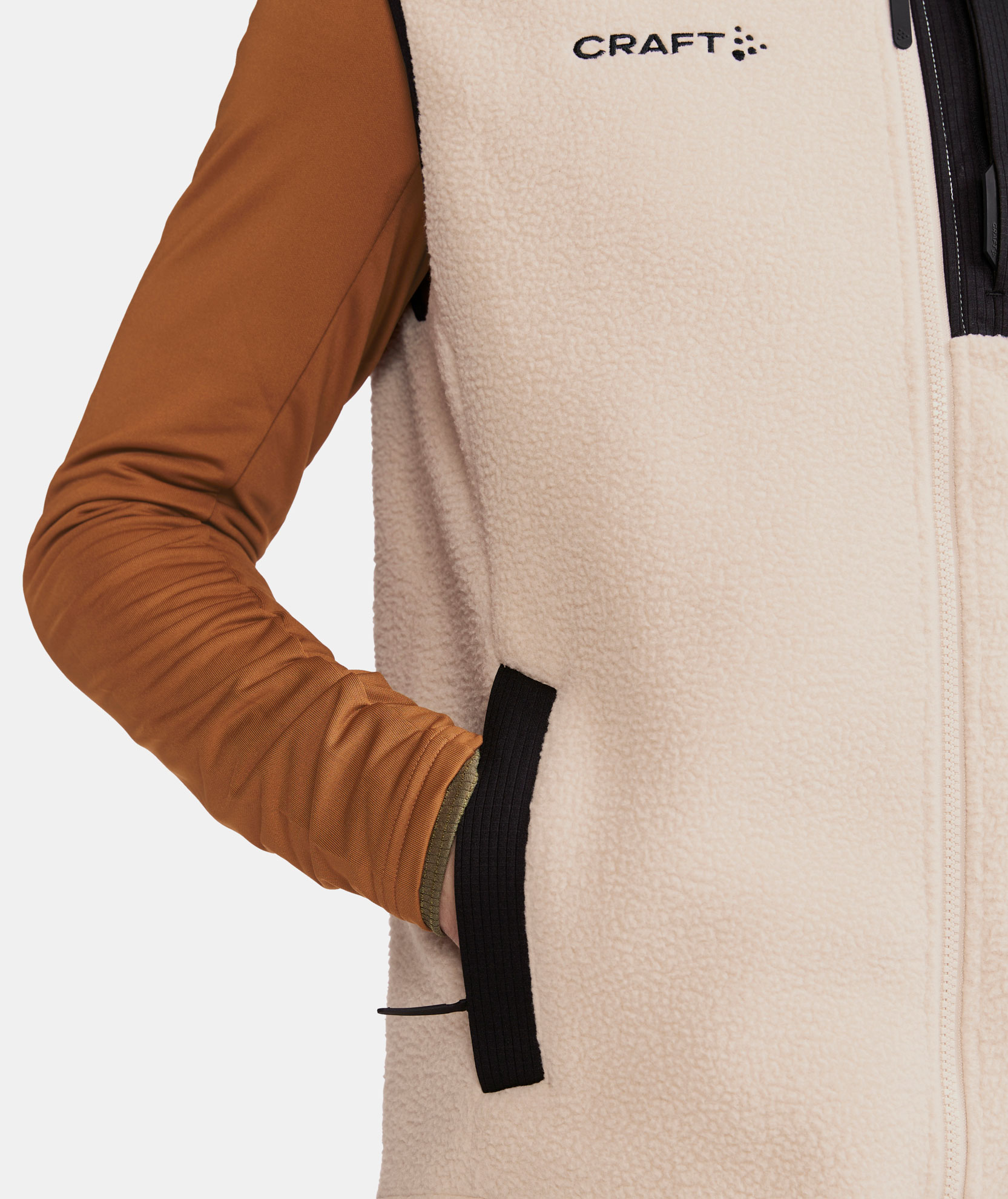 Craft ADV Explore fibre pile vest, Ecru-black, large image number 4