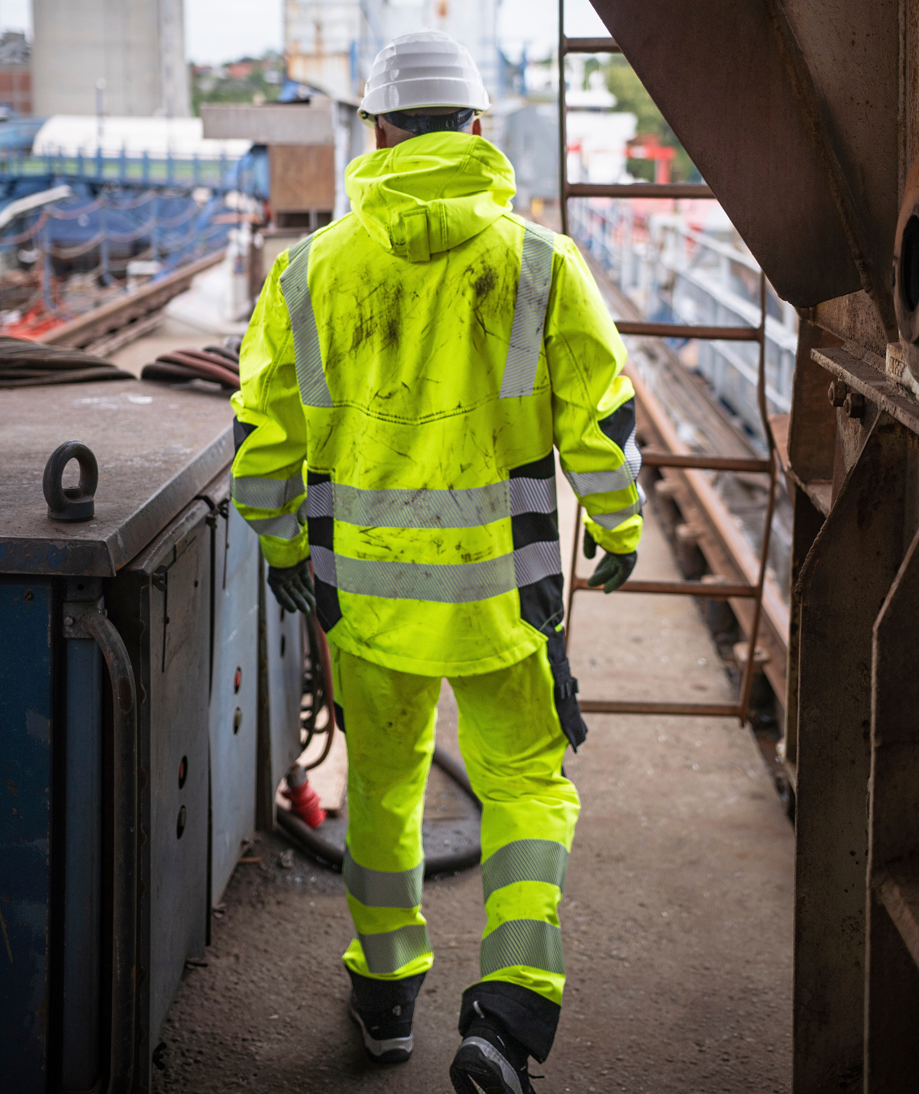 ELKA Visible Xtreme softshelljakke, Hi-vis Gul/Sort, large image number 3