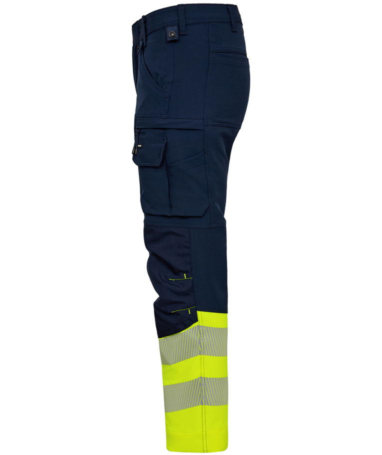 Engel Safety arbejdsbukser full stretch, Blue Ink/Hi-Vis Gul, large image number 3