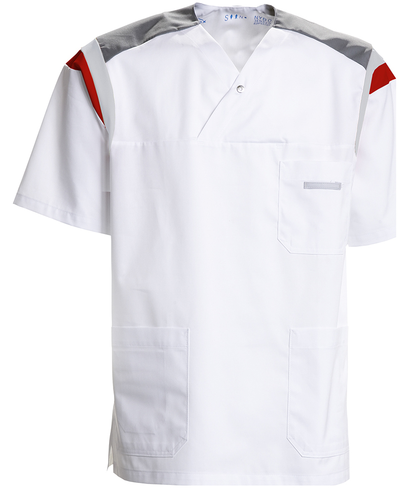Nybo Workwear busseronne, Hvid/Gr&aring;/R&oslash;d