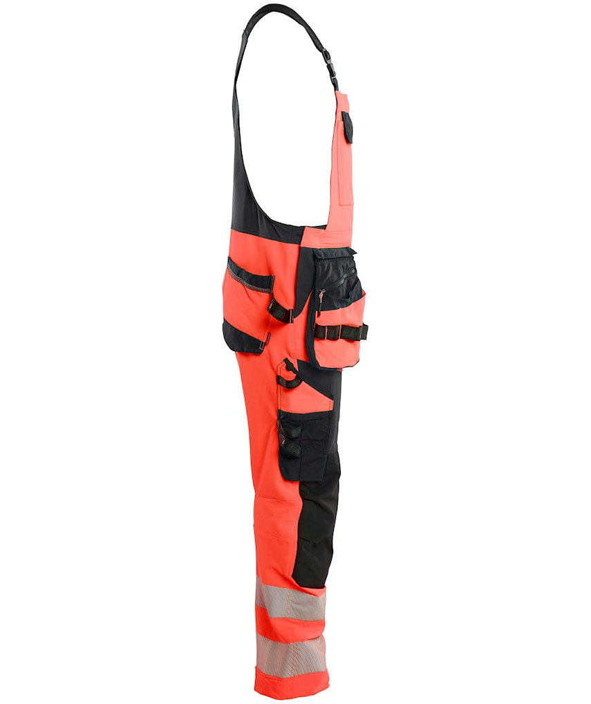 Bl&aring;kl&auml;der craftsman bib and brace full stretch, Hi-Vis red/black, large image number 2