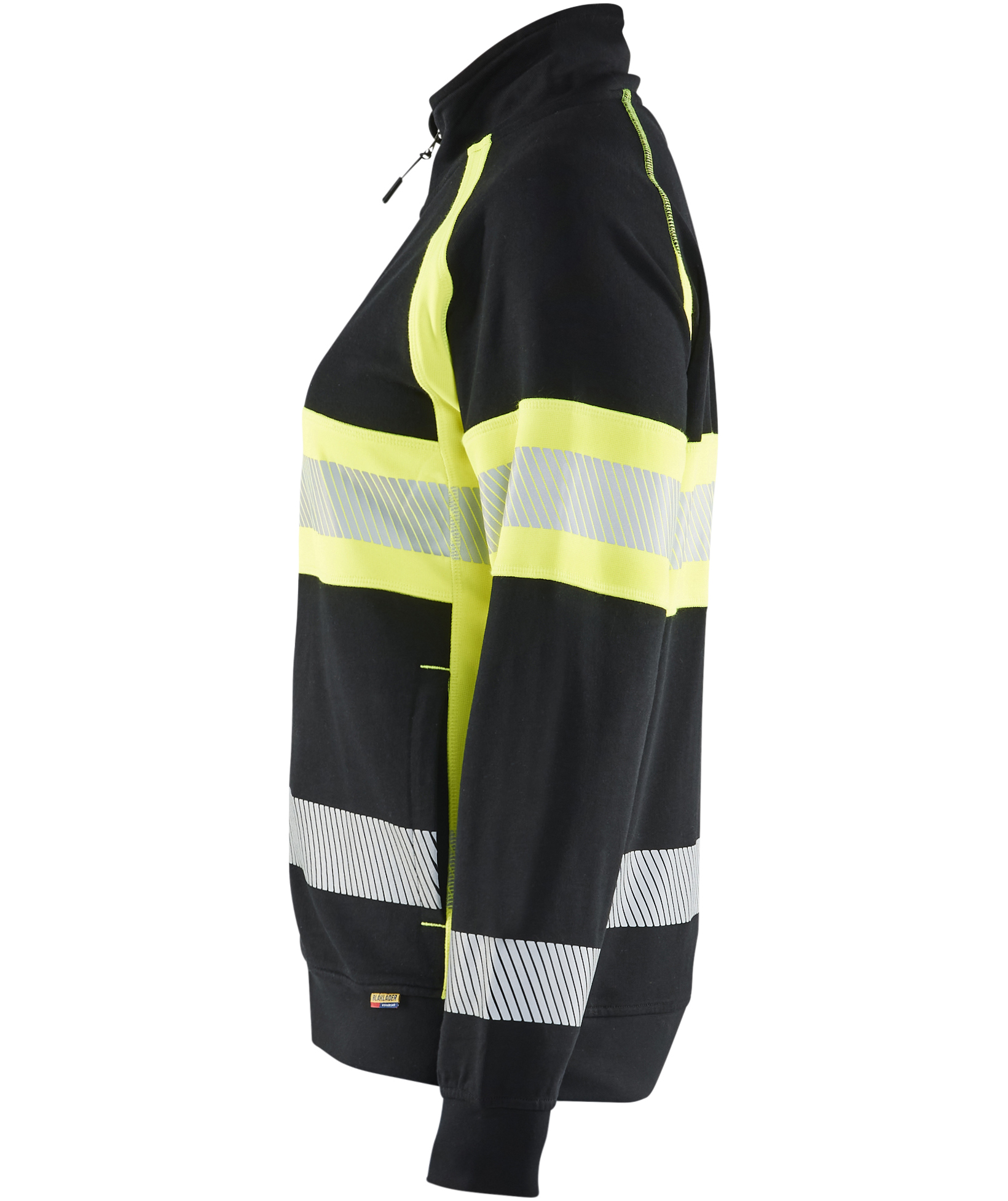 Bl&aring;kl&auml;der dame cardigan, Svart/Hi-Vis Gul, large image number 4