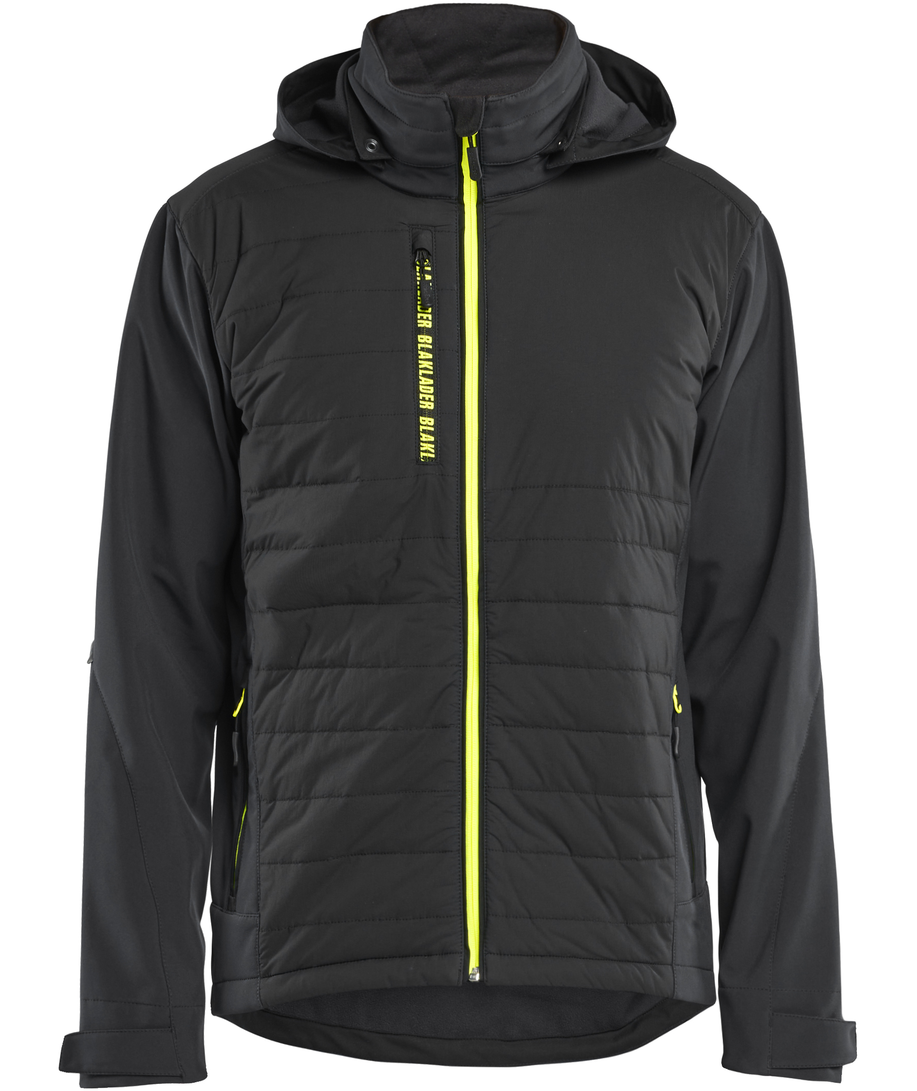 Bl&aring;kl&auml;der hybridjakke, Sort/Hi-Vis Gul