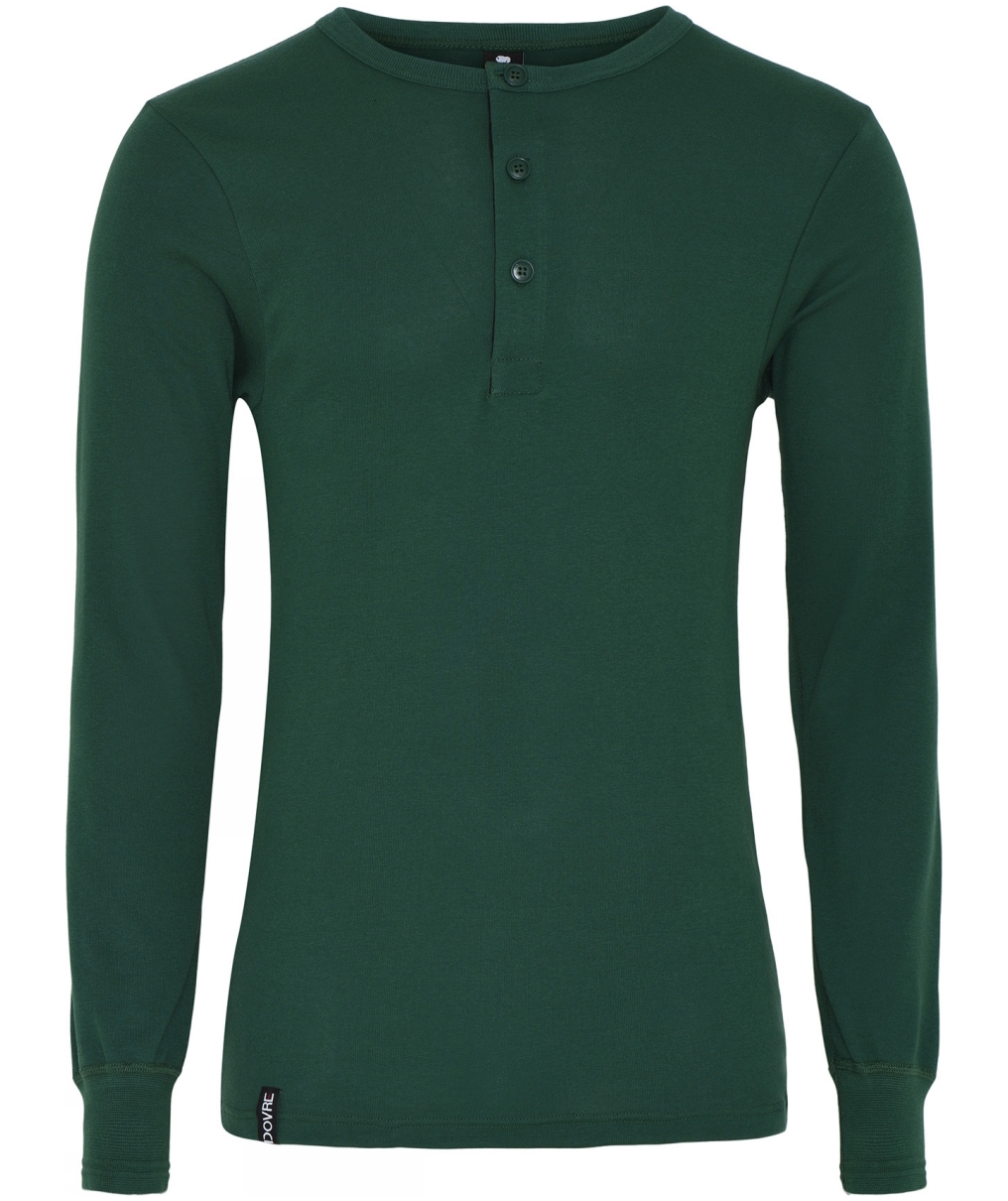 Dovre ribb grandad T-skjorte, Dark Green, Dark Green, swatch