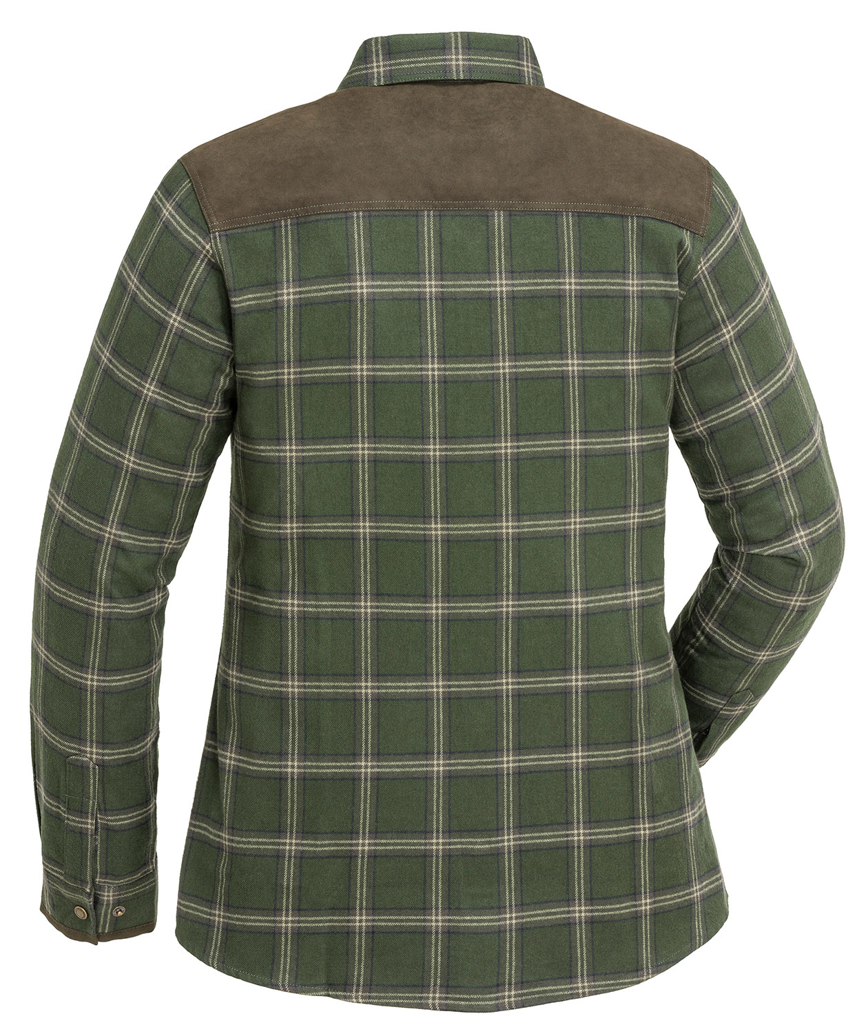 Pinewood Prestwick Exclusive dame flannelskjorte, Mosgr&oslash;n/M&oslash;rkebrun, large image number 1