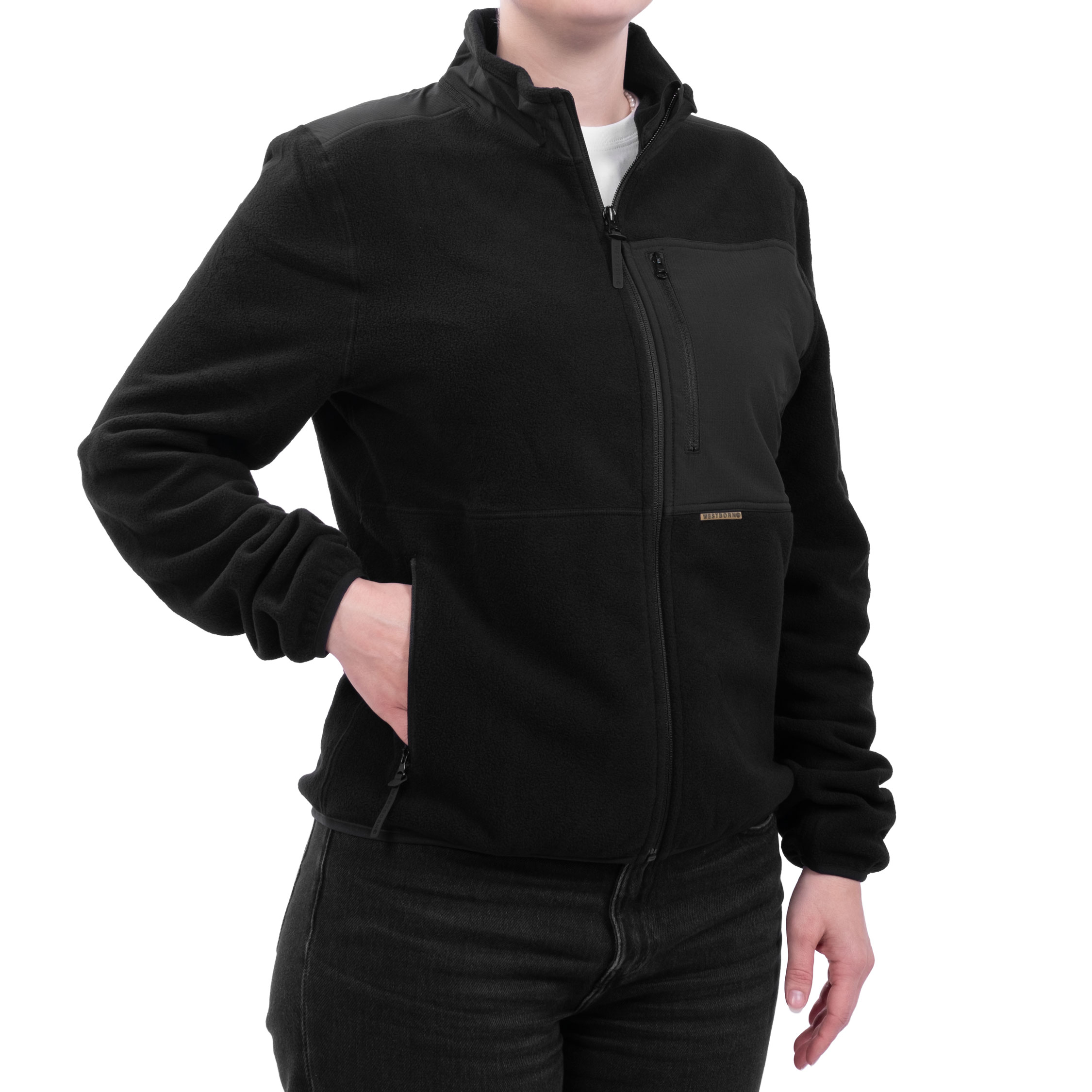 Westborn microfleece jacka dam, Black