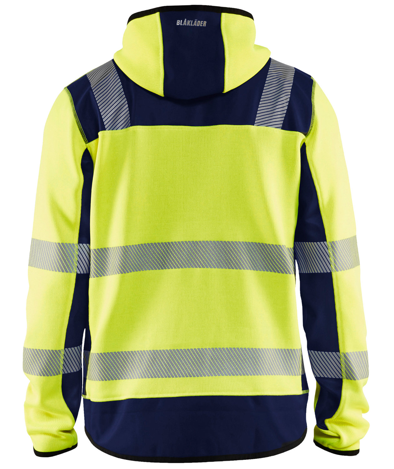 Bl&aring;kl&auml;der strikket softshelljakke, Hi-Vis gul/marinebl&aring;