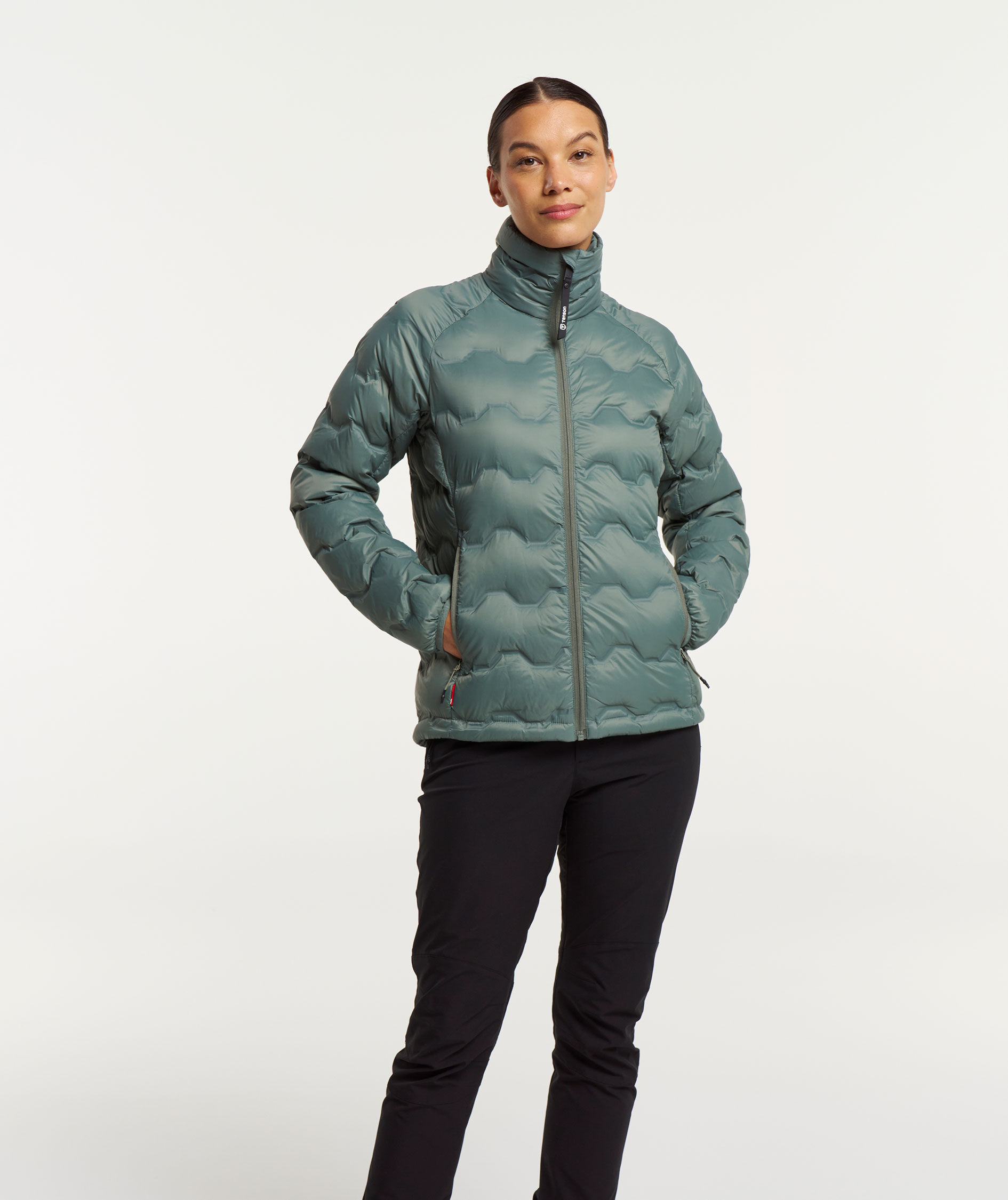 Tenson TXlite Shibui Collar dame dunjakke, Gr&aring;gr&oslash;n, large image number 1