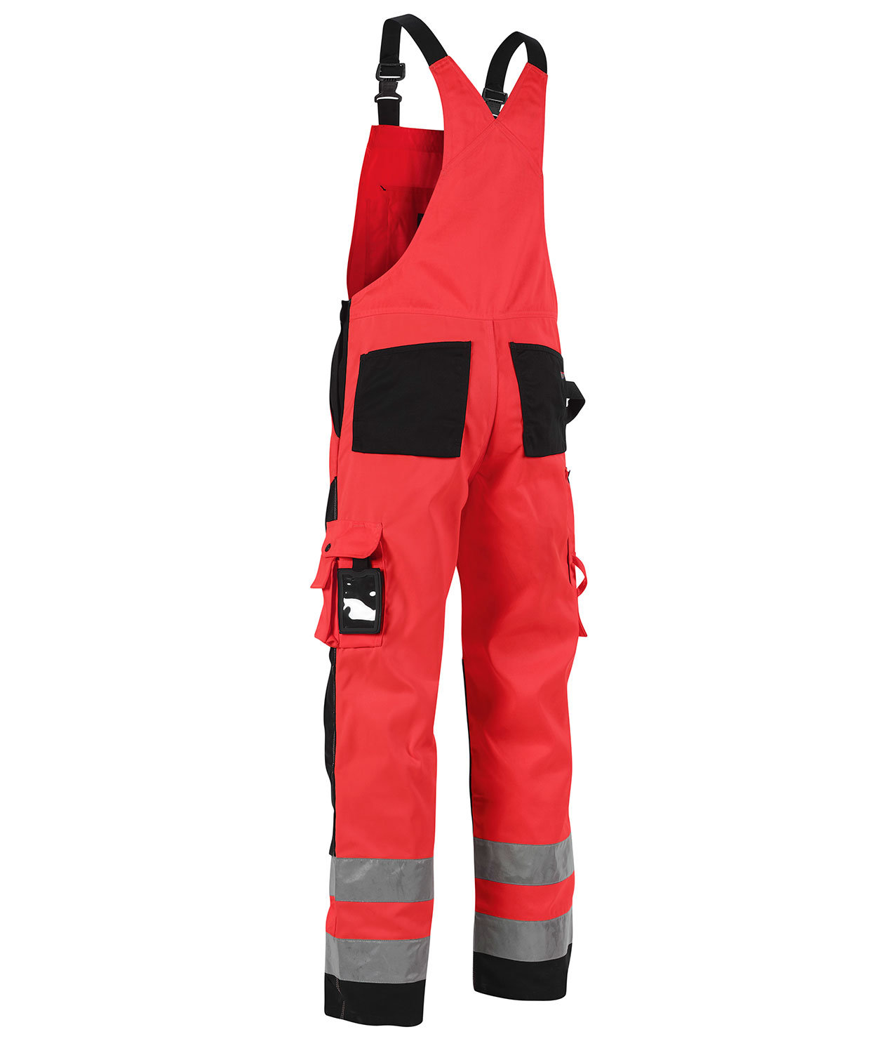 Bl&aring;kl&auml;der h&auml;ngselbyxa, Varsel R&ouml;d/Svart