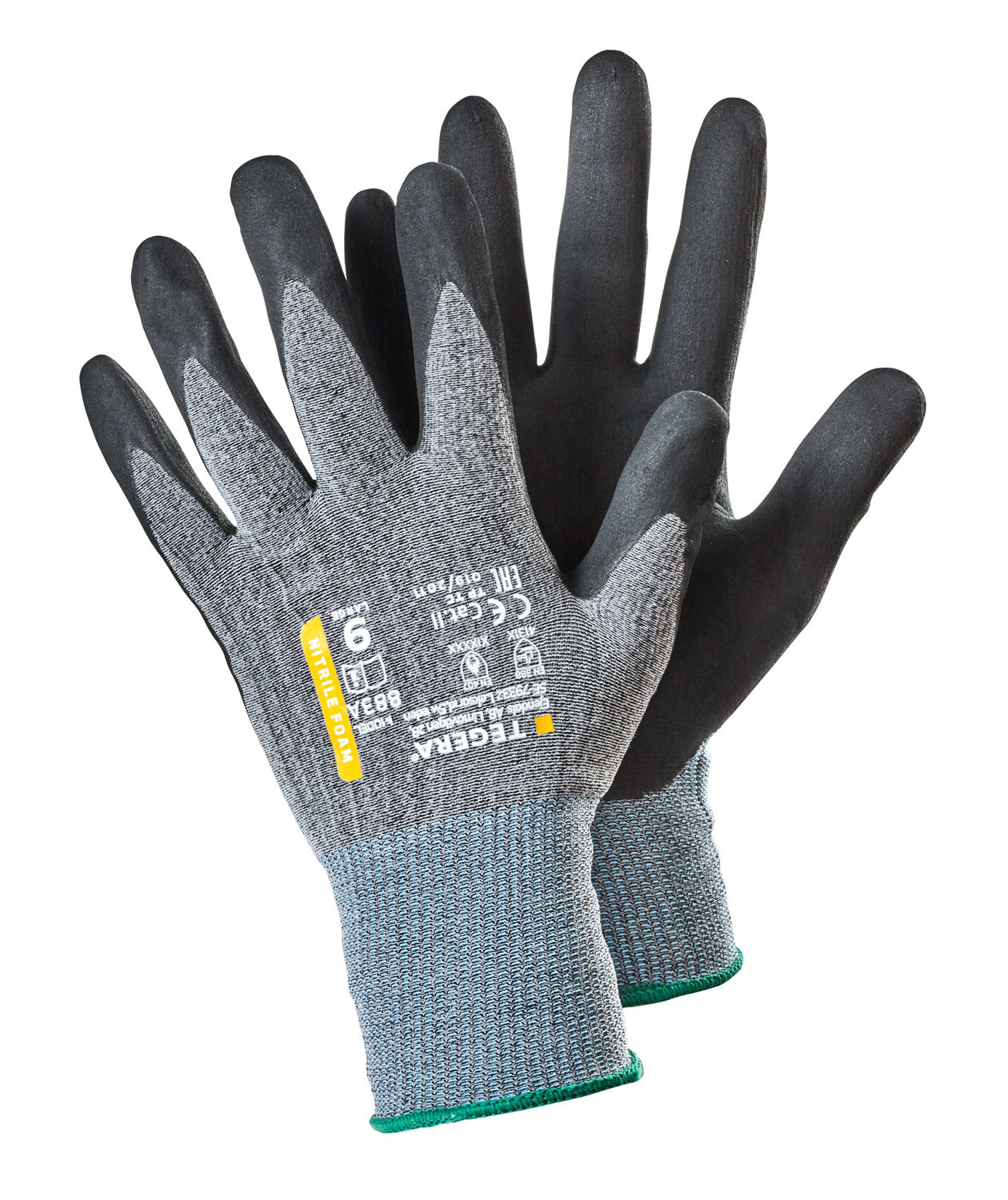 Tegera 883A arbetshandskar&nbsp;all-round, Svart/Gr&aring;