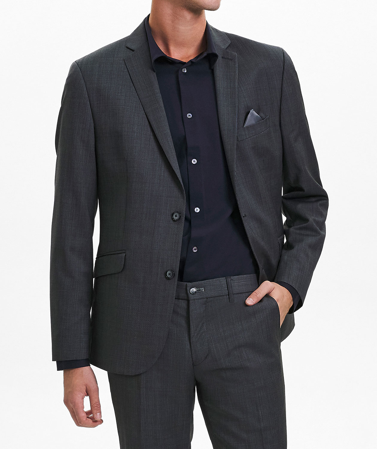 Sunwill Super 130 Modern fit Wollblazer, Anthrazit