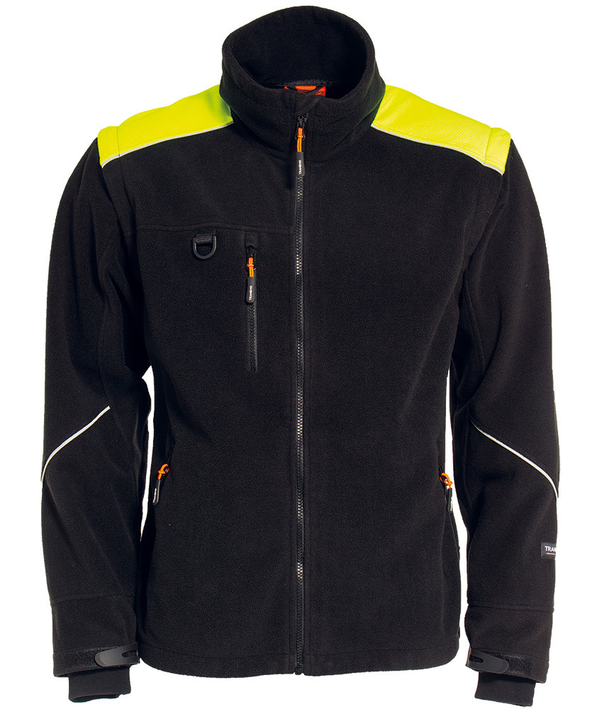 Tranemo 2-in-1 fleece jacket, Black/Yellow