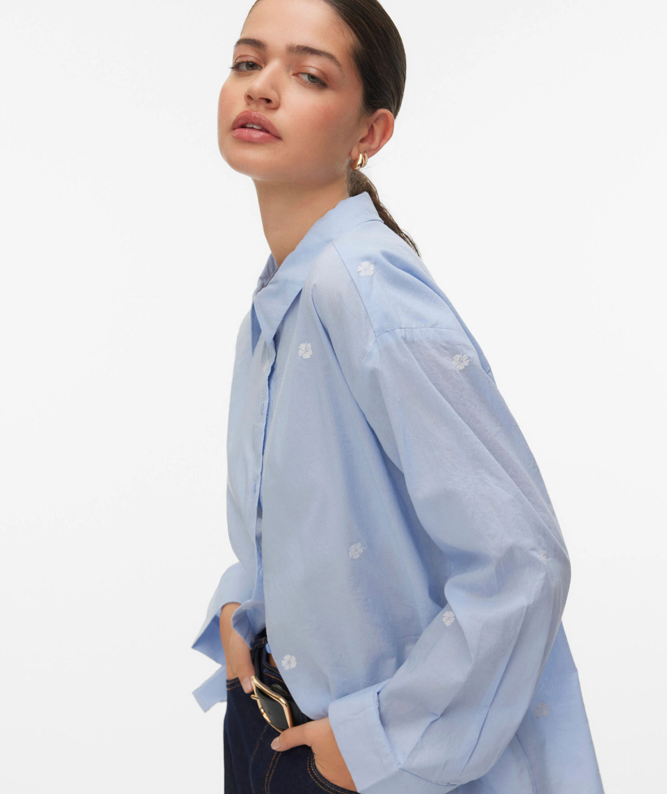 Vero Moda VMODONA dameskjorte, Brunnera Blue, large image number 3