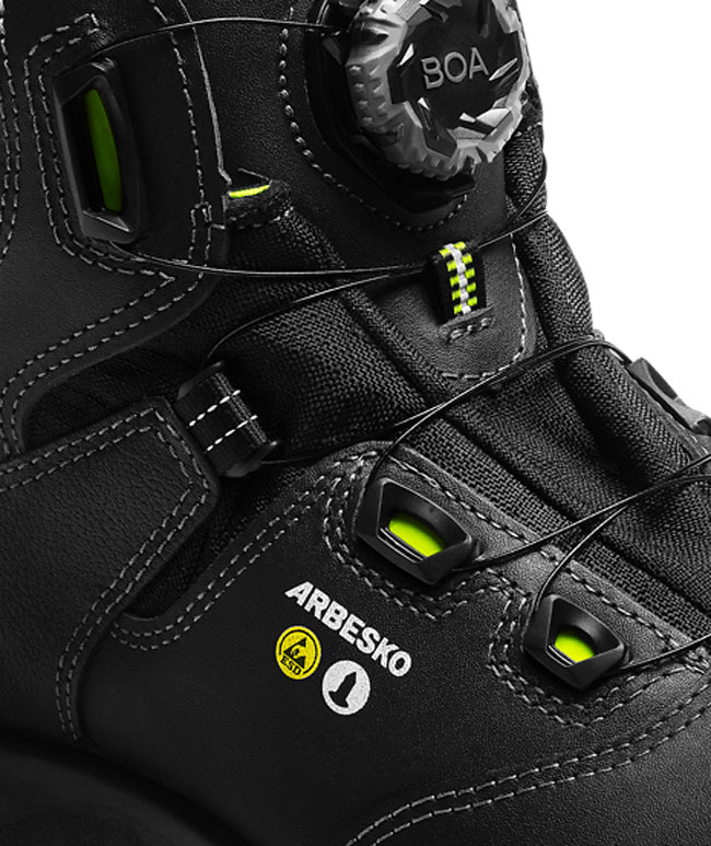 Arbesko 949 safety boots S3, Black/Lime, large image number 2