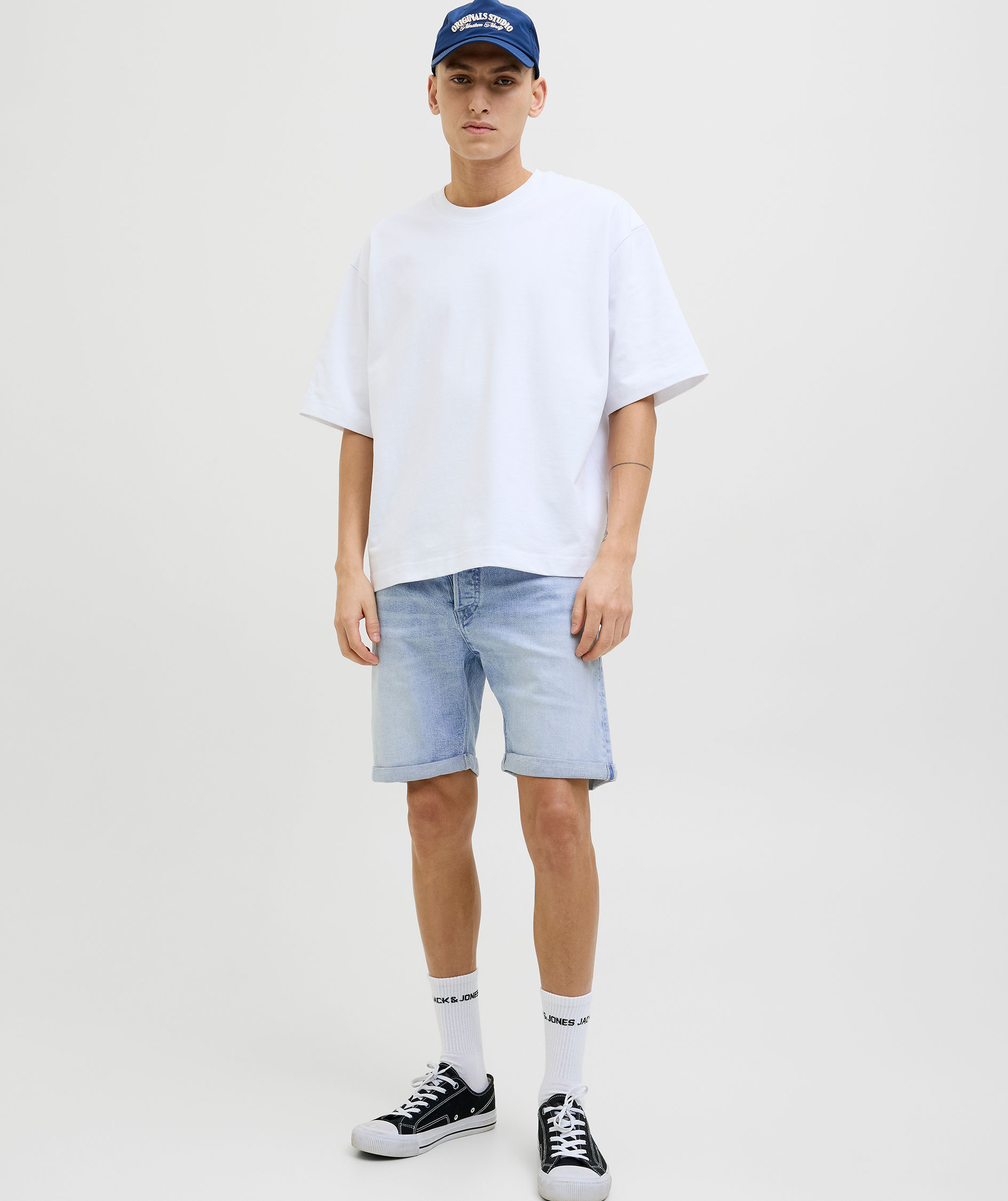 Jack & Jones JJIRICK JJORIGINAL AM360 shorts, Light Blue Denim