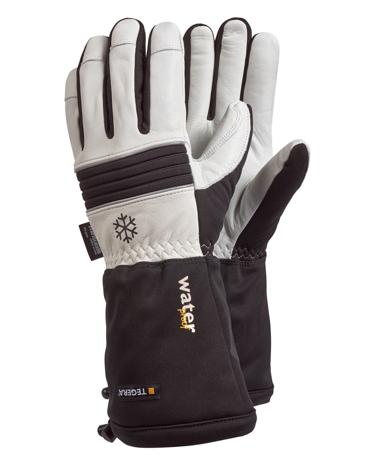 Tegera 595 vinter l&aelig;rhansker, Svart/Hvit