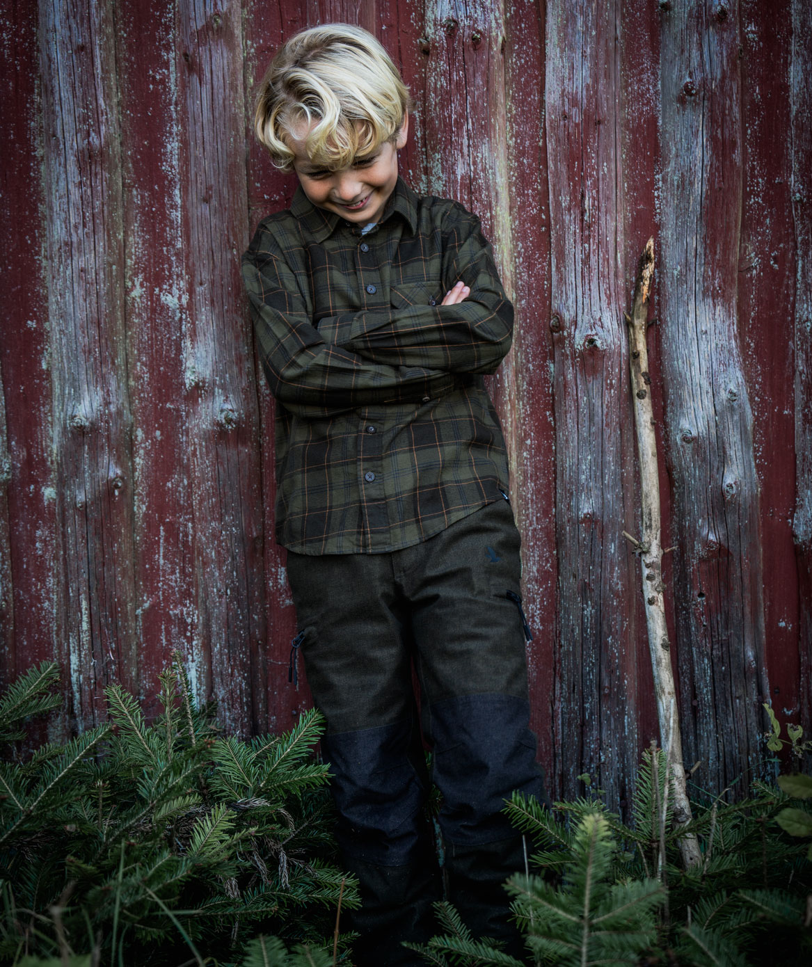 Seeland Glen Junior Hemd f&uuml;r Kinder, Pine Green/Dark Navy Check