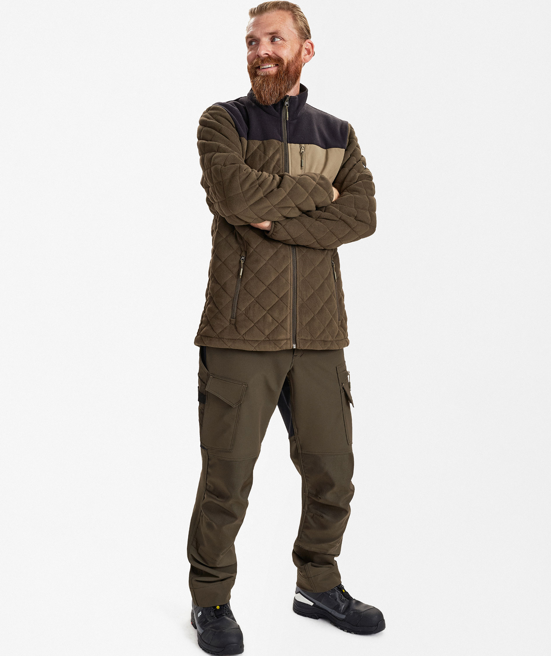 Engel Entire vadderad fleecejacka, Forest Green/Black, large image number 2