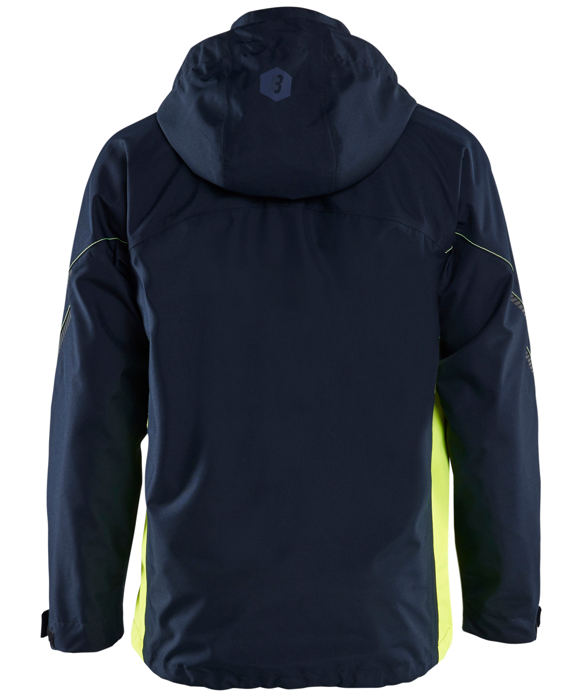 Bl&aring;kl&auml;der Unite skalljakke, M&oslash;rk Marine/Hi-Vis Gul