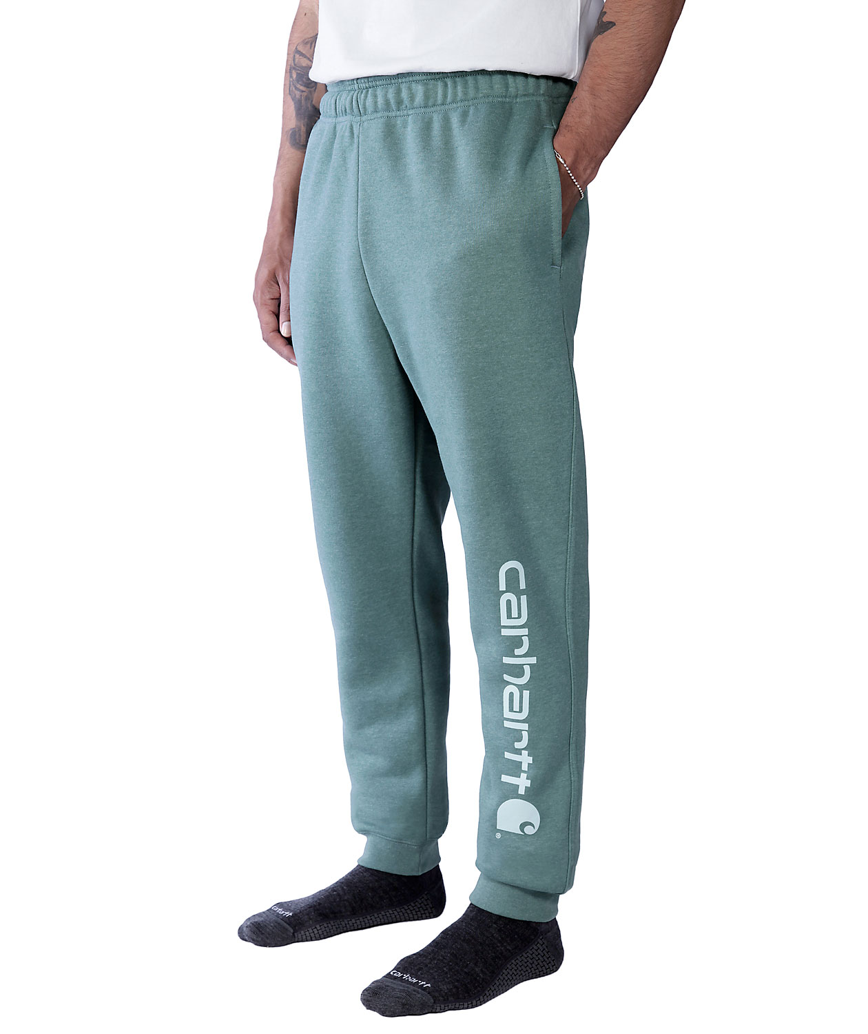Carhartt Midweight Tapered Graphic Sweatpants, Sea Pine Heather, large image number 4