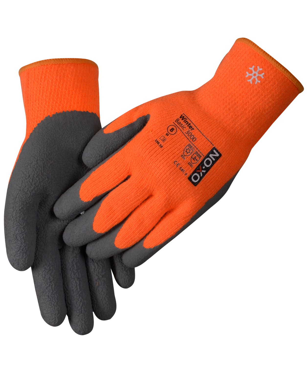 OX-ON Winter Basic 3000 vinter arbetshandskar, Orange/Gr&aring;
