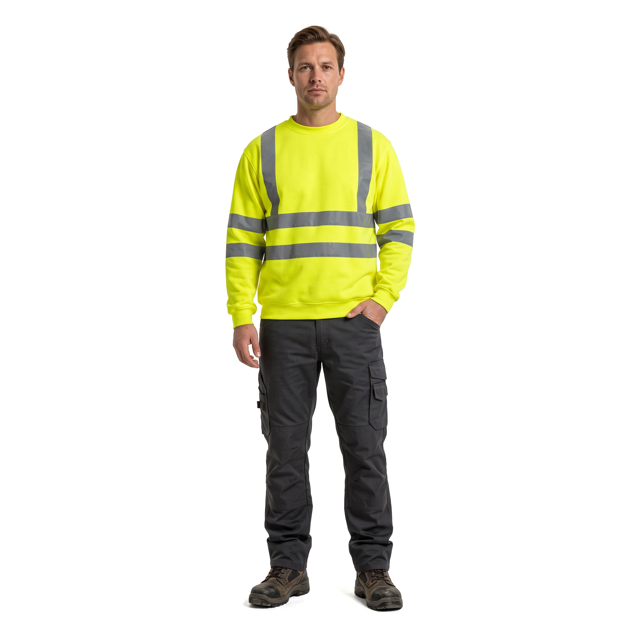 J.A.K. Sweatshirt 11115, Hi-Vis Gelb, large image number 2