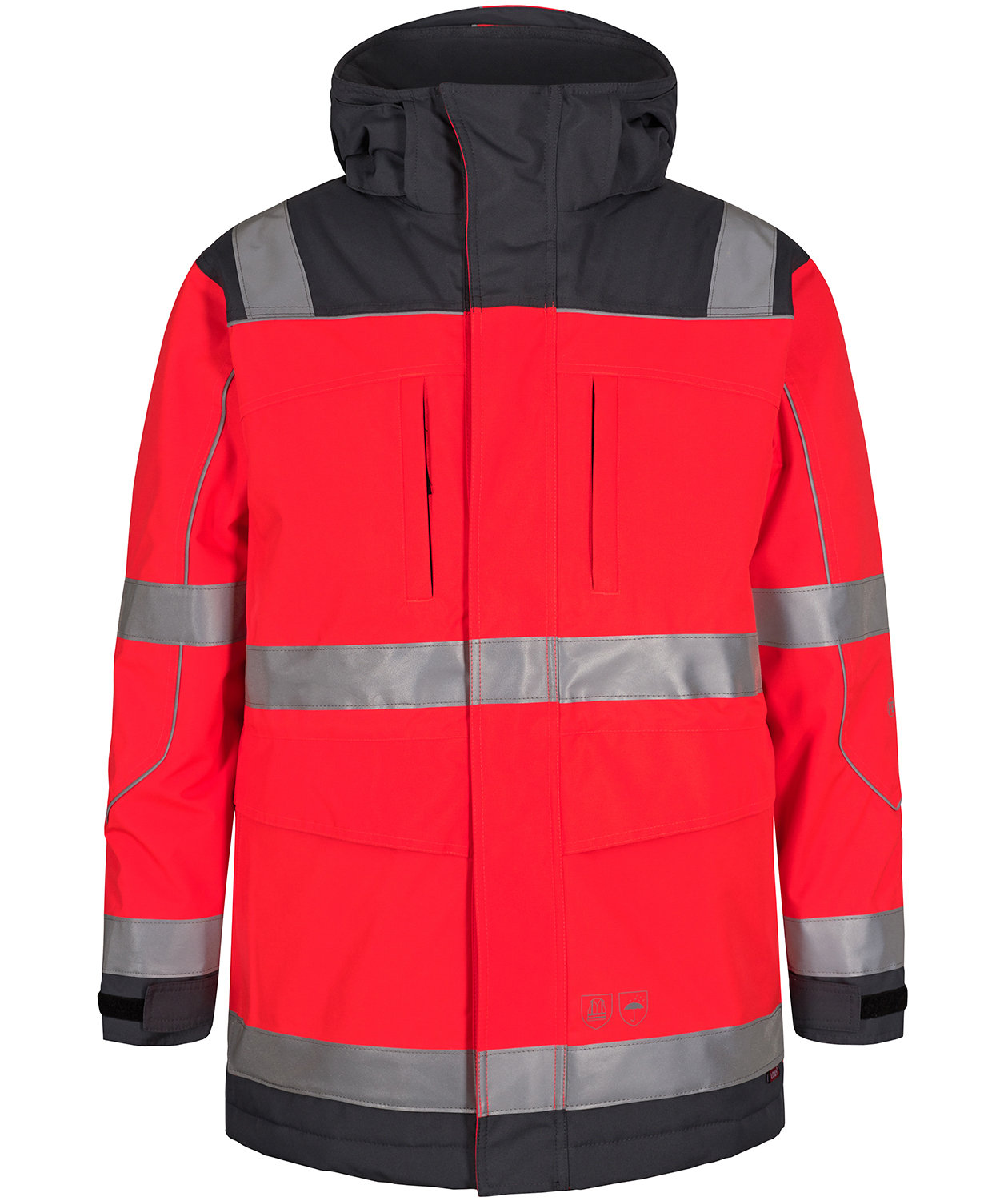 Engel vinter parkas, Varsel r&ouml;d/gr&aring;