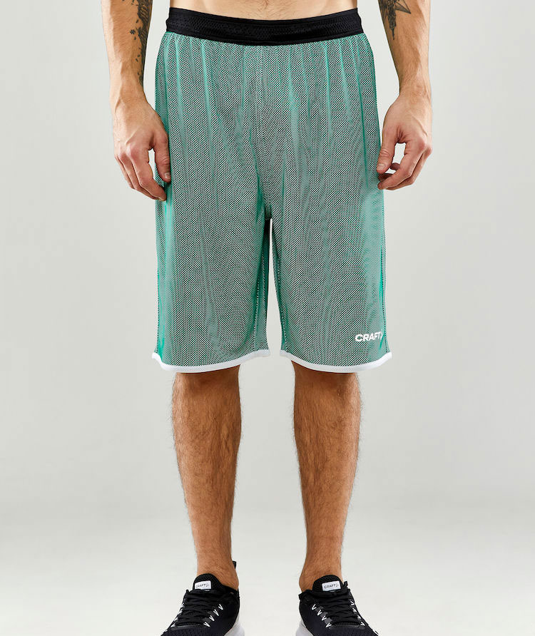 Craft Progress revesible Basket shorts, Team green/white