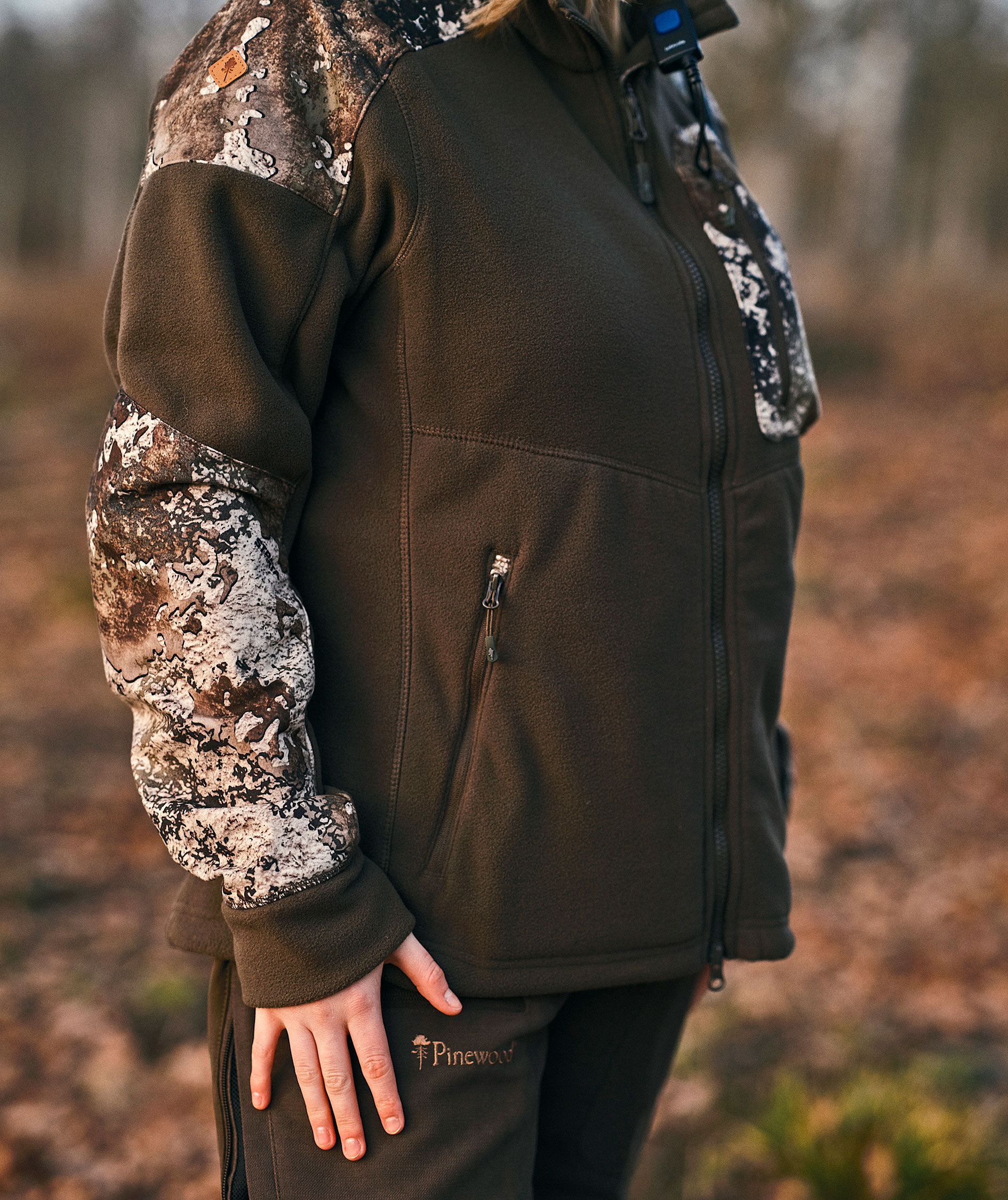 Pinewood&nbsp;Sm&aring;land Hunters Camou dame fleecejakke, Hunting Brown/Strata, large image number 5